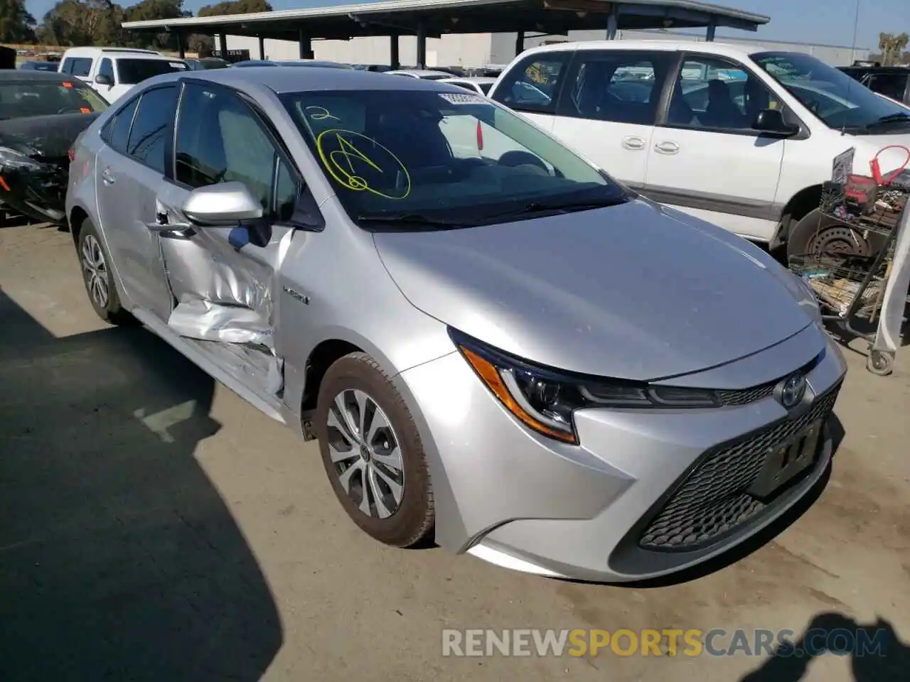 1 Photograph of a damaged car JTDEBRBEXLJ018744 TOYOTA COROLLA 2020