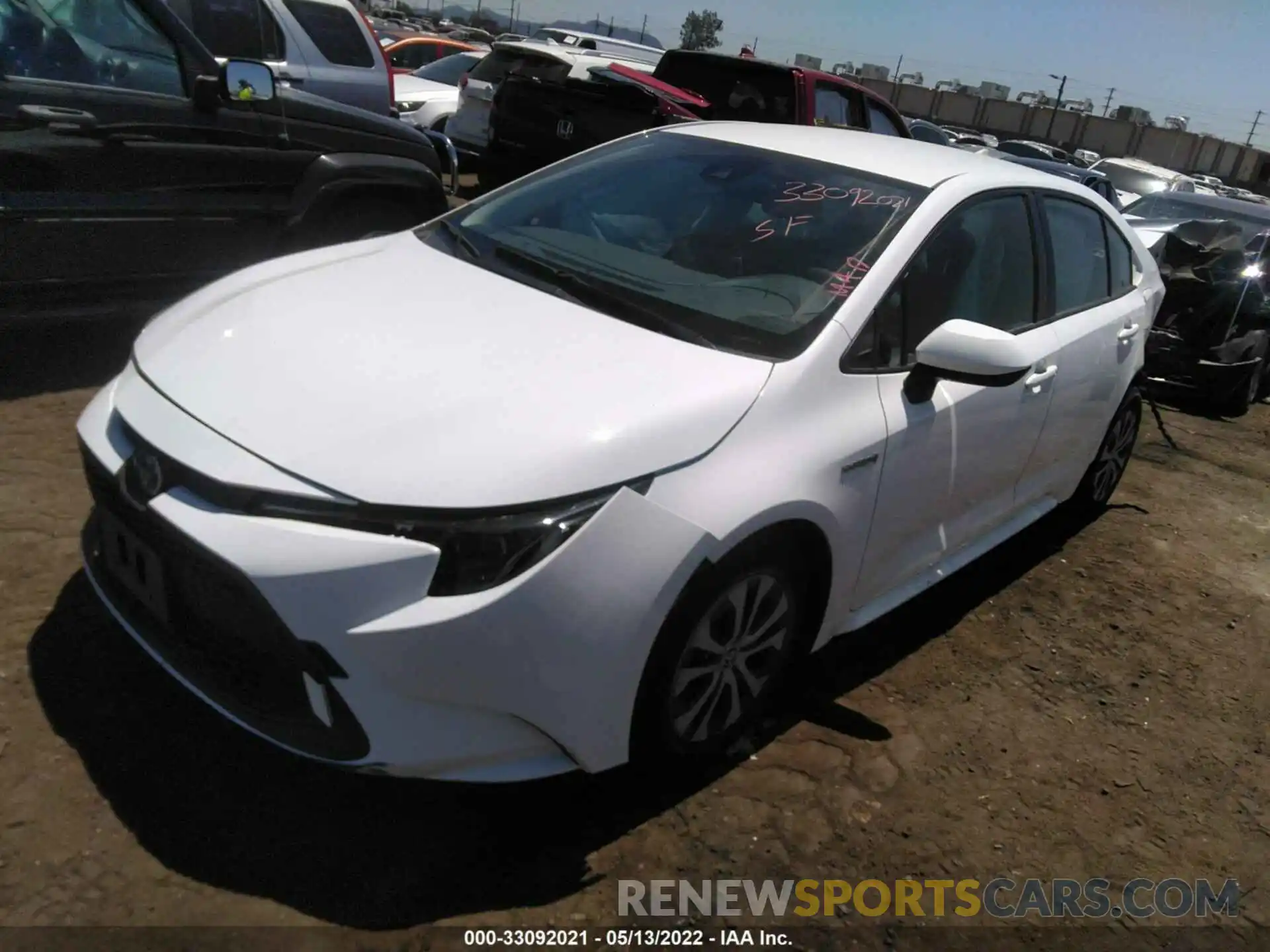 2 Photograph of a damaged car JTDEBRBEXLJ019456 TOYOTA COROLLA 2020