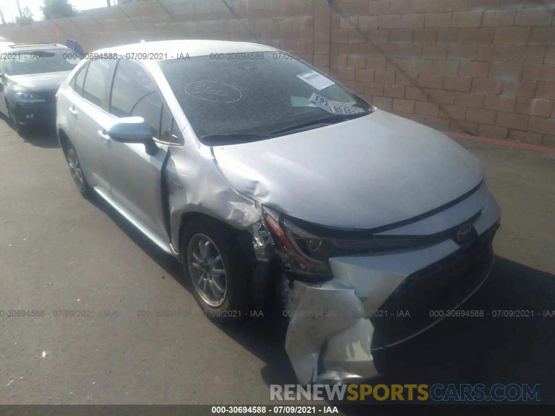 1 Photograph of a damaged car JTDEBRBEXLJ024401 TOYOTA COROLLA 2020