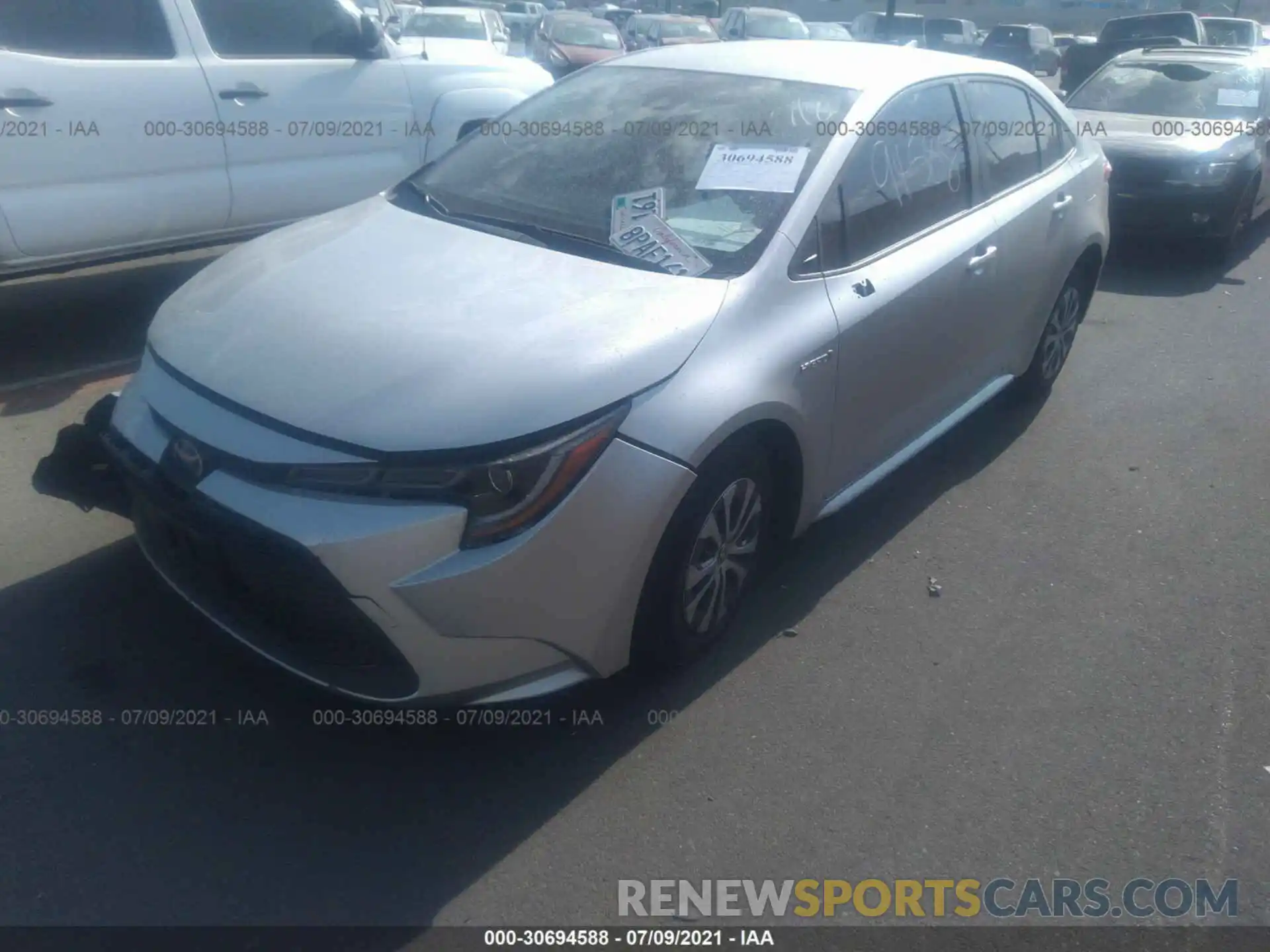 2 Photograph of a damaged car JTDEBRBEXLJ024401 TOYOTA COROLLA 2020