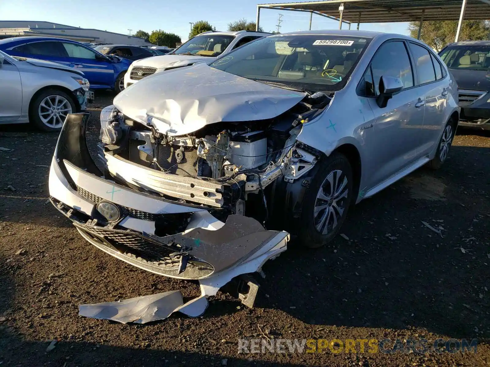 2 Photograph of a damaged car JTDEBRBEXLJ024835 TOYOTA COROLLA 2020