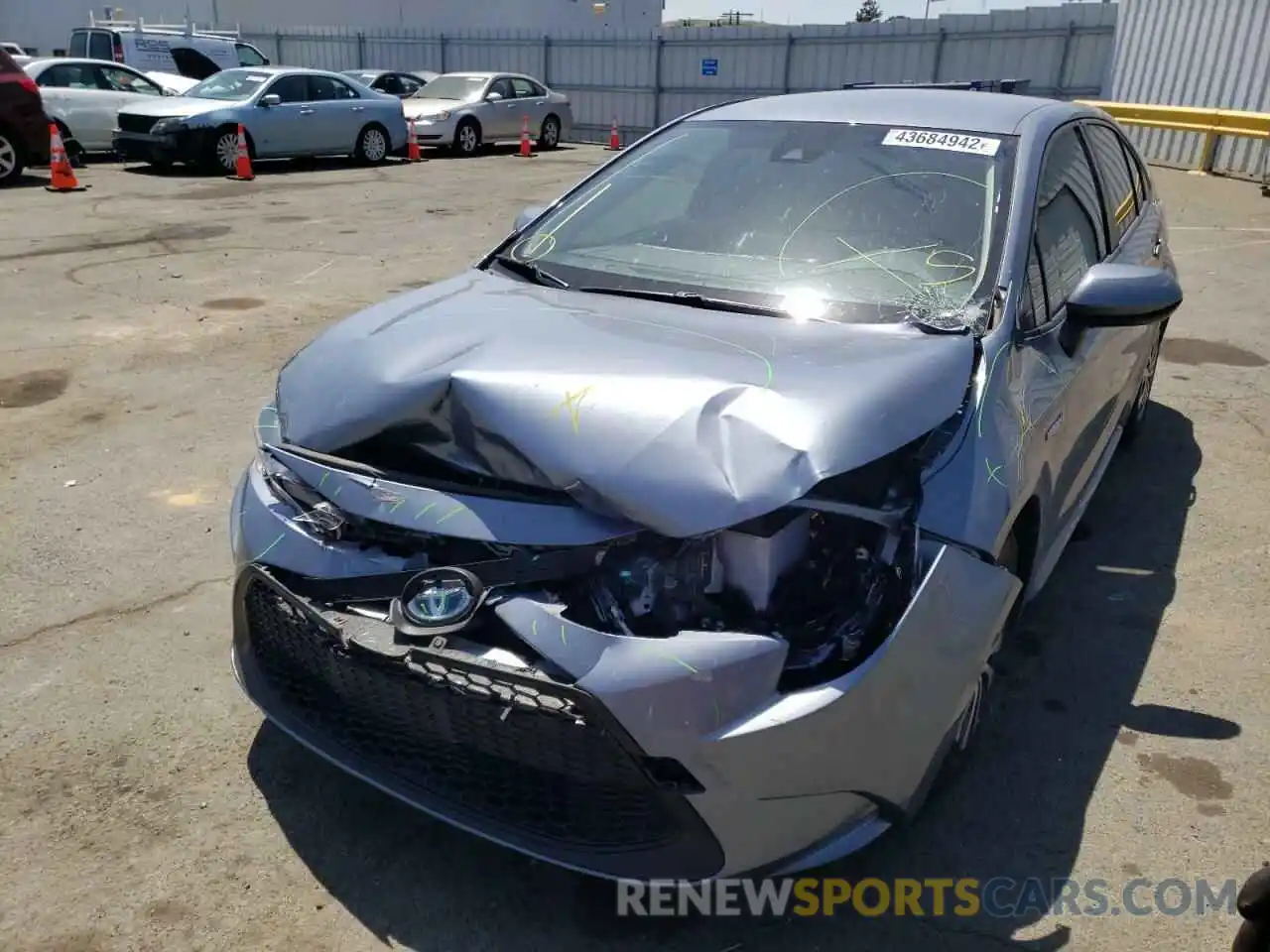 2 Photograph of a damaged car JTDEBRBEXLJ026908 TOYOTA COROLLA 2020