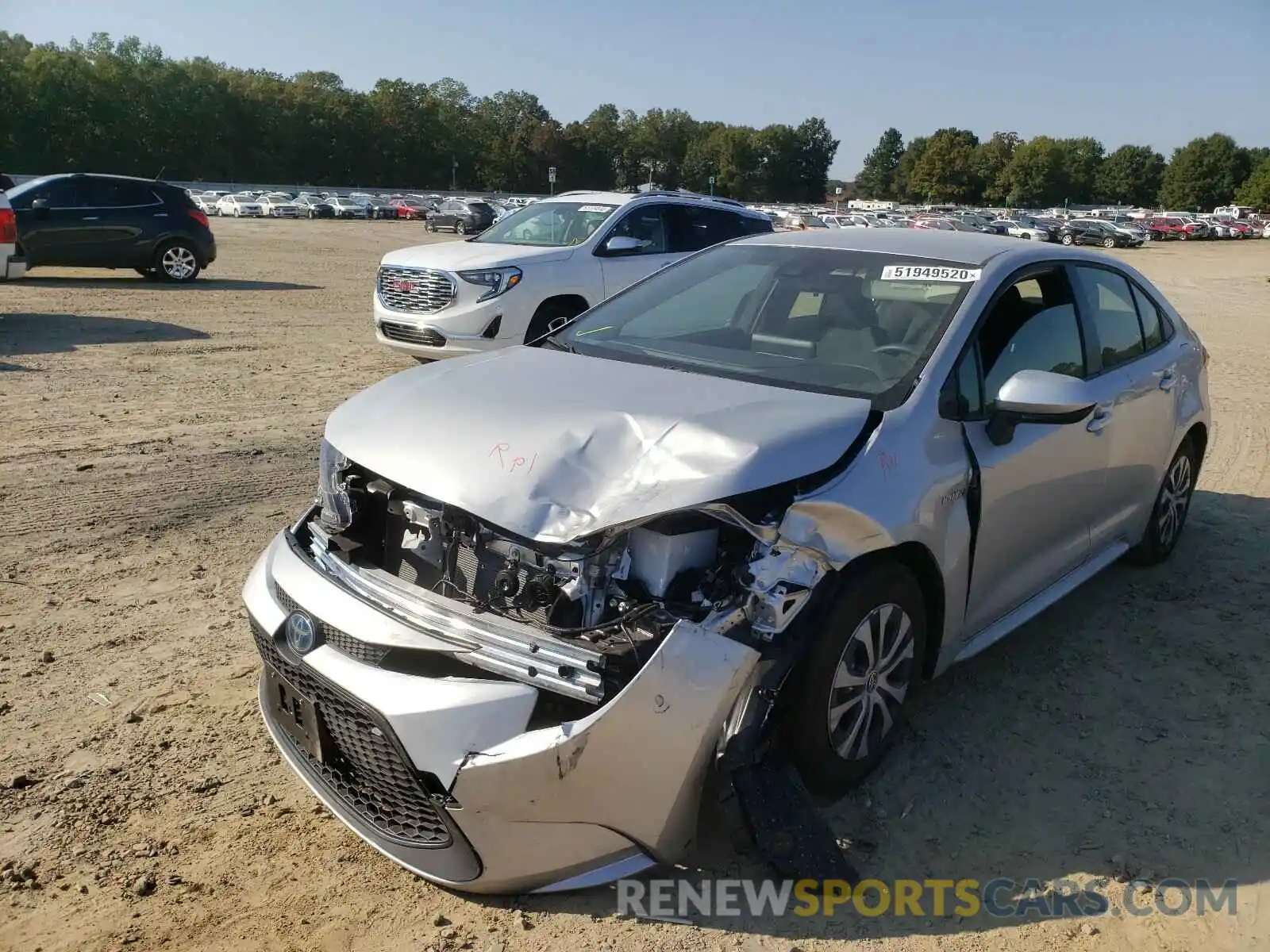 2 Photograph of a damaged car JTDEBRBEXLJ027007 TOYOTA COROLLA 2020