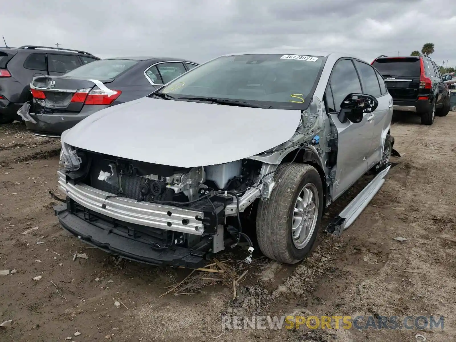 2 Photograph of a damaged car JTDEBRBEXLJ030778 TOYOTA COROLLA 2020