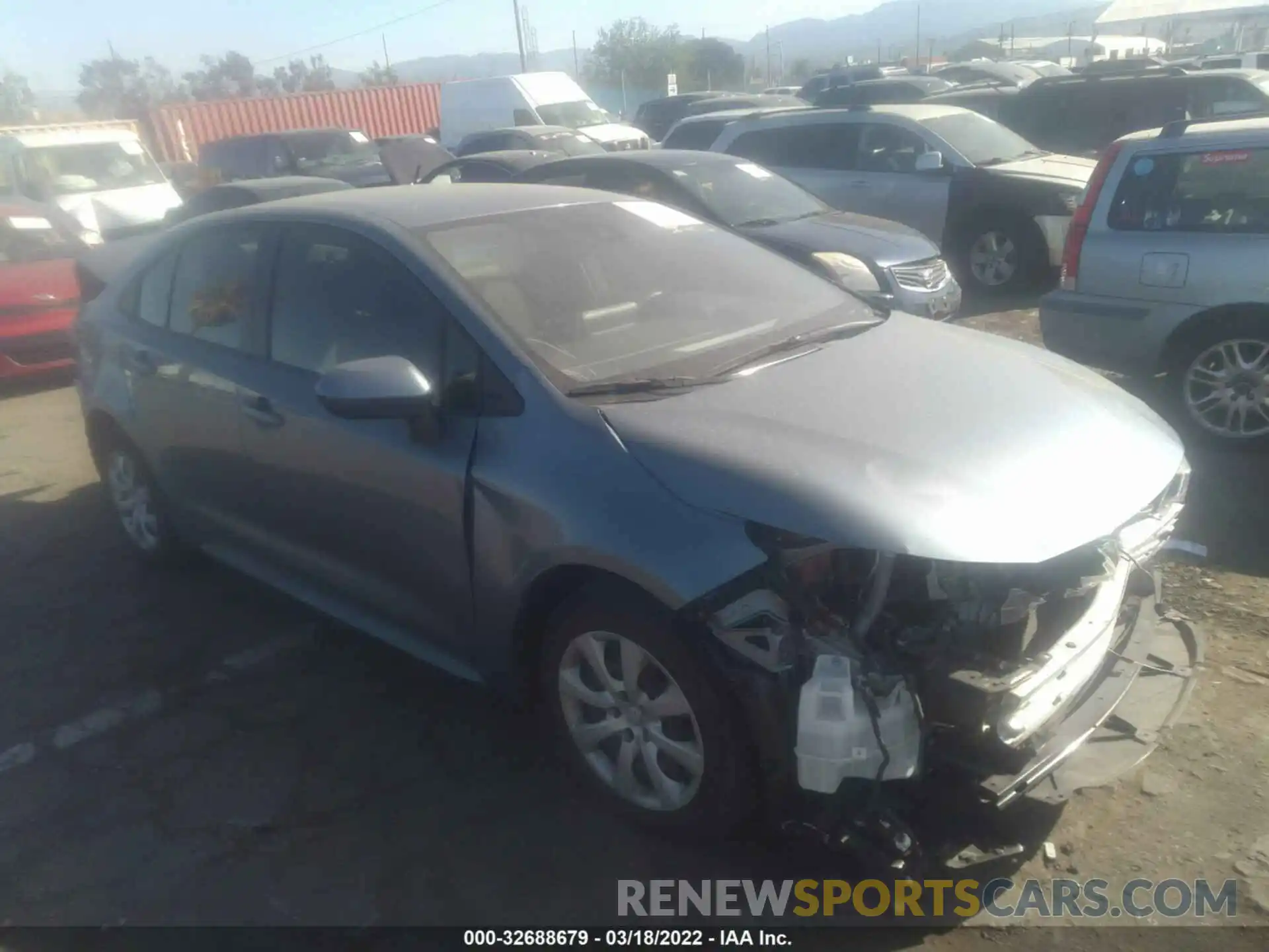 1 Photograph of a damaged car JTDEPRAE0LJ003432 TOYOTA COROLLA 2020