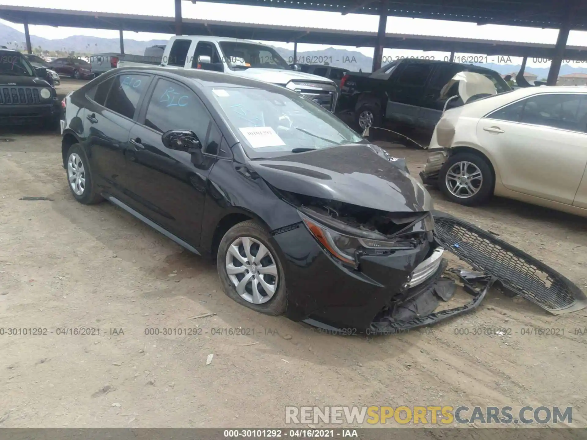 1 Photograph of a damaged car JTDEPRAE0LJ004063 TOYOTA COROLLA 2020