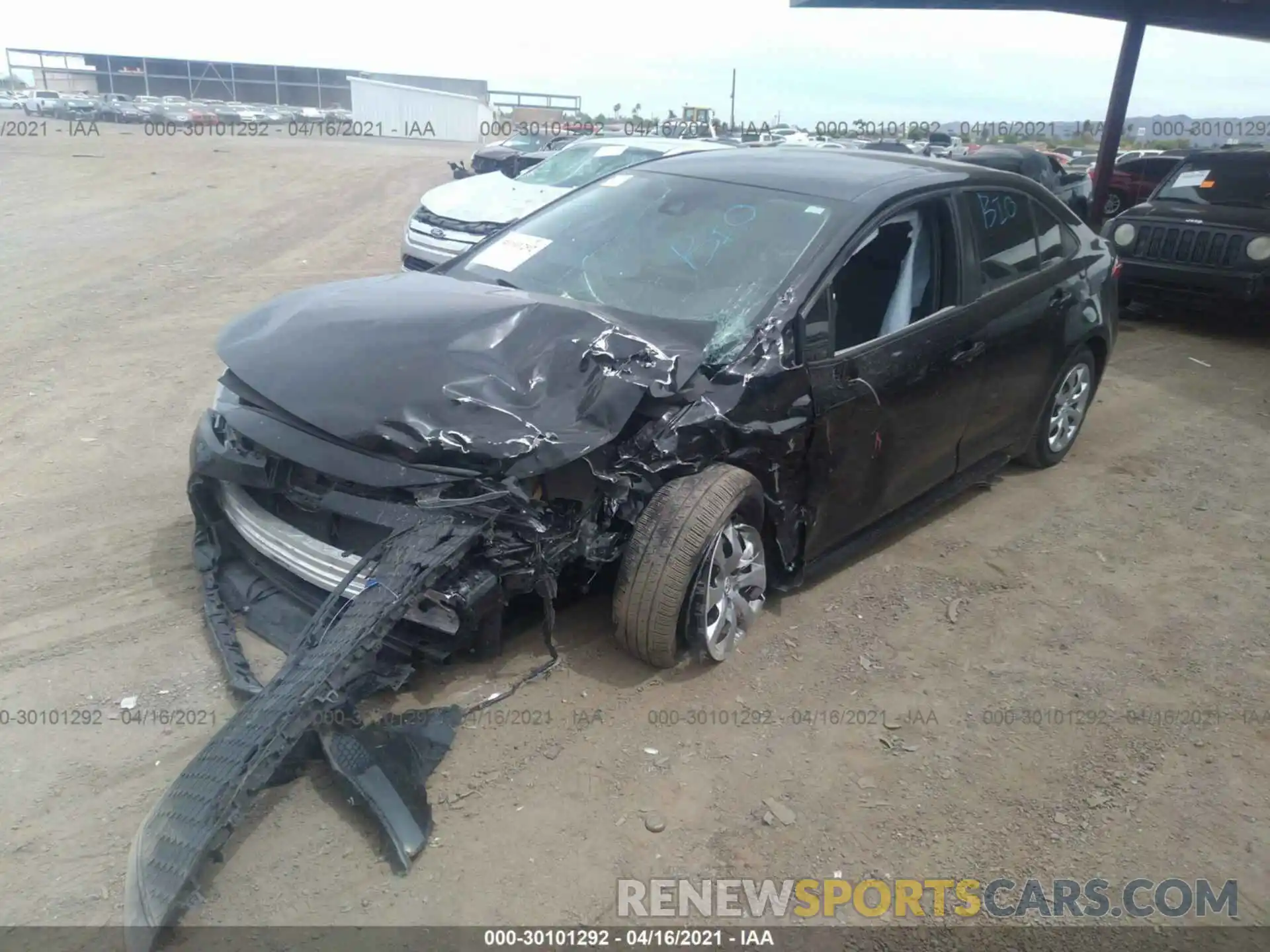 2 Photograph of a damaged car JTDEPRAE0LJ004063 TOYOTA COROLLA 2020