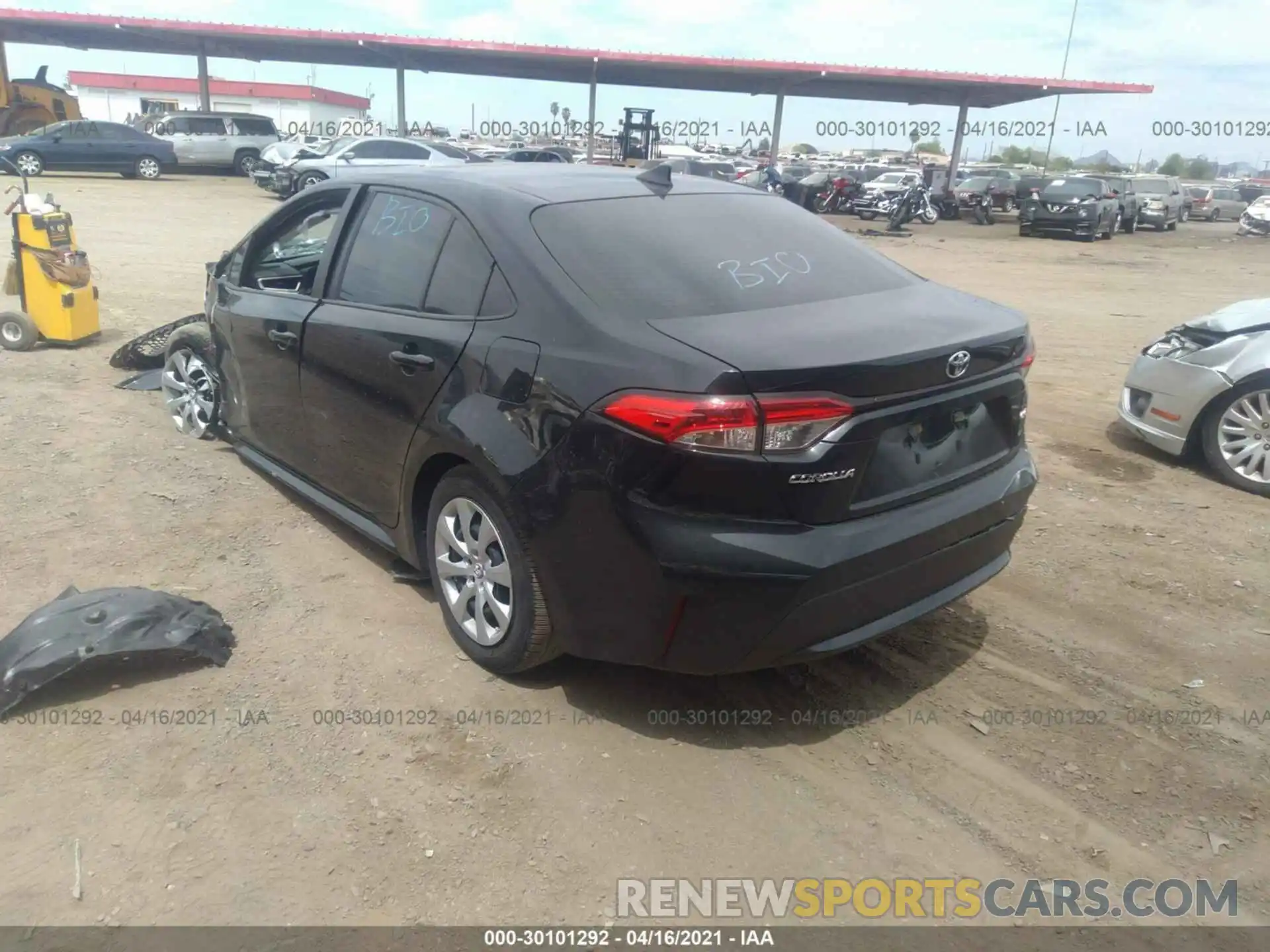 3 Photograph of a damaged car JTDEPRAE0LJ004063 TOYOTA COROLLA 2020