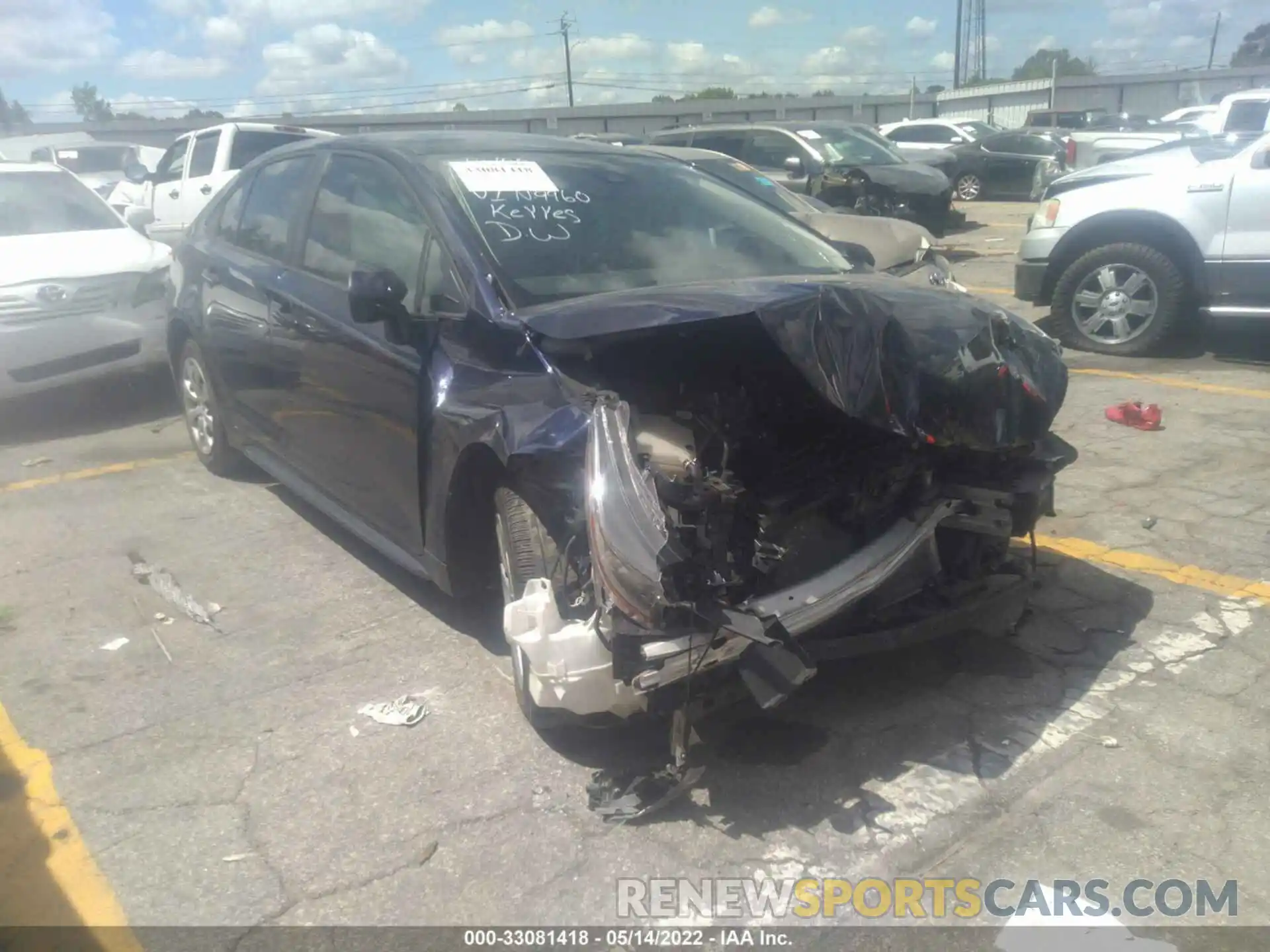 1 Photograph of a damaged car JTDEPRAE0LJ009960 TOYOTA COROLLA 2020