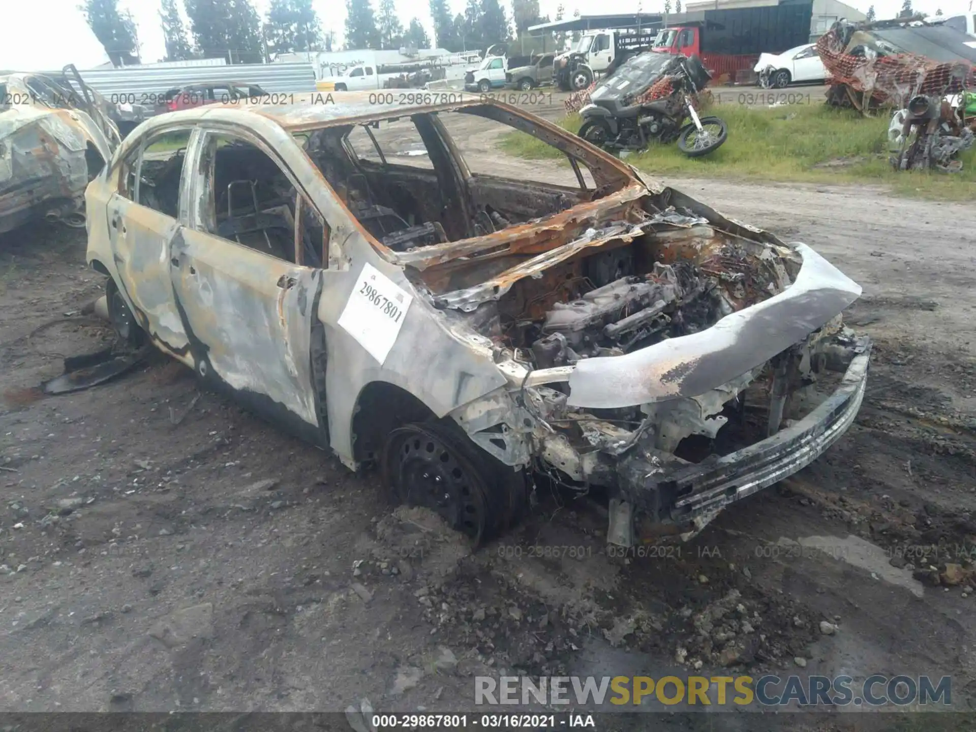 1 Photograph of a damaged car JTDEPRAE0LJ010350 TOYOTA COROLLA 2020