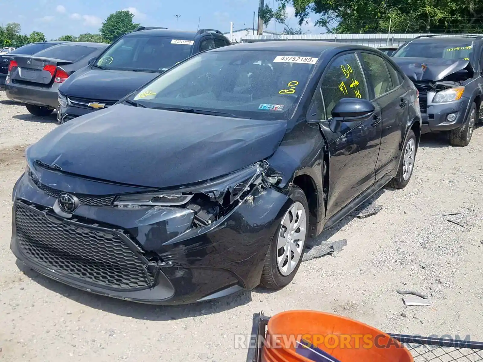 2 Photograph of a damaged car JTDEPRAE0LJ011899 TOYOTA COROLLA 2020