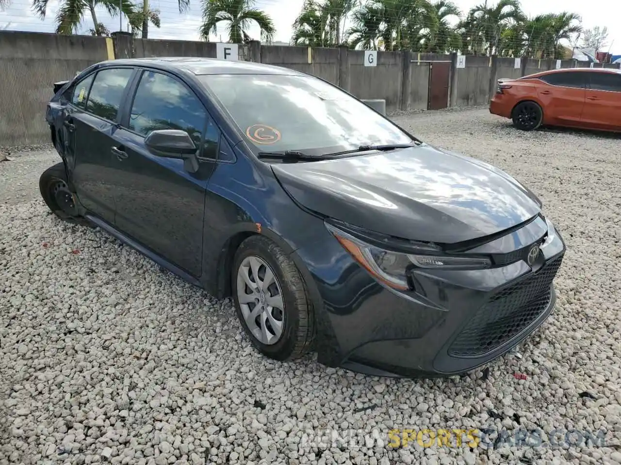 1 Photograph of a damaged car JTDEPRAE0LJ012776 TOYOTA COROLLA 2020