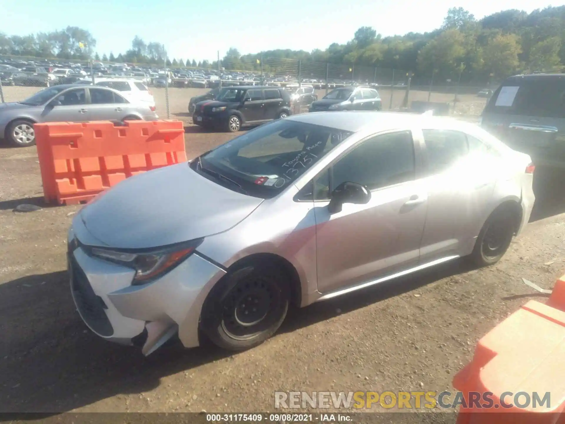 2 Photograph of a damaged car JTDEPRAE0LJ013751 TOYOTA COROLLA 2020