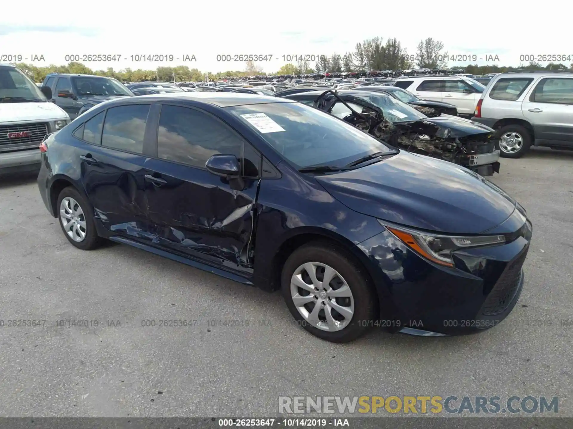 1 Photograph of a damaged car JTDEPRAE0LJ017136 TOYOTA COROLLA 2020