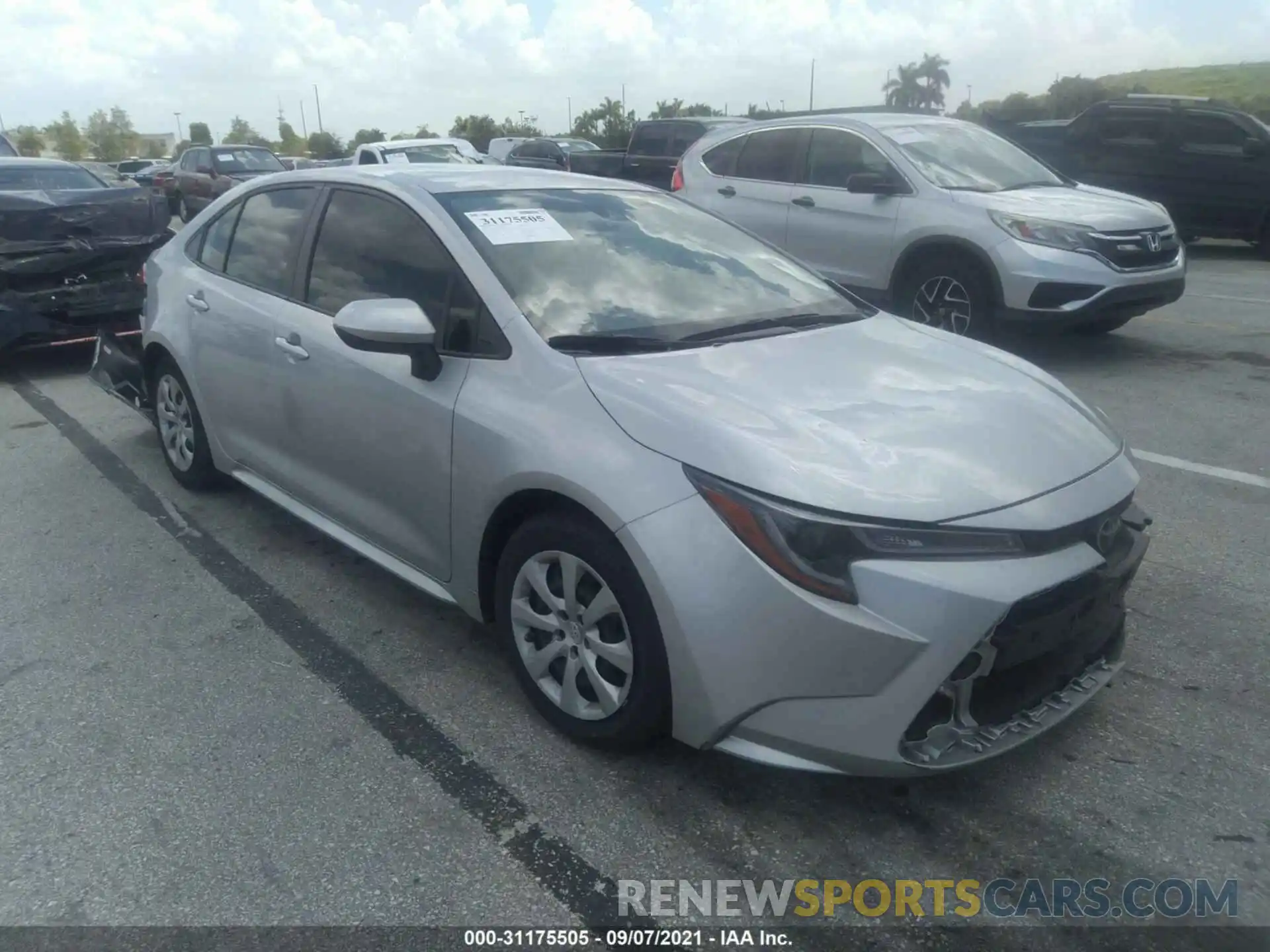 1 Photograph of a damaged car JTDEPRAE0LJ017587 TOYOTA COROLLA 2020