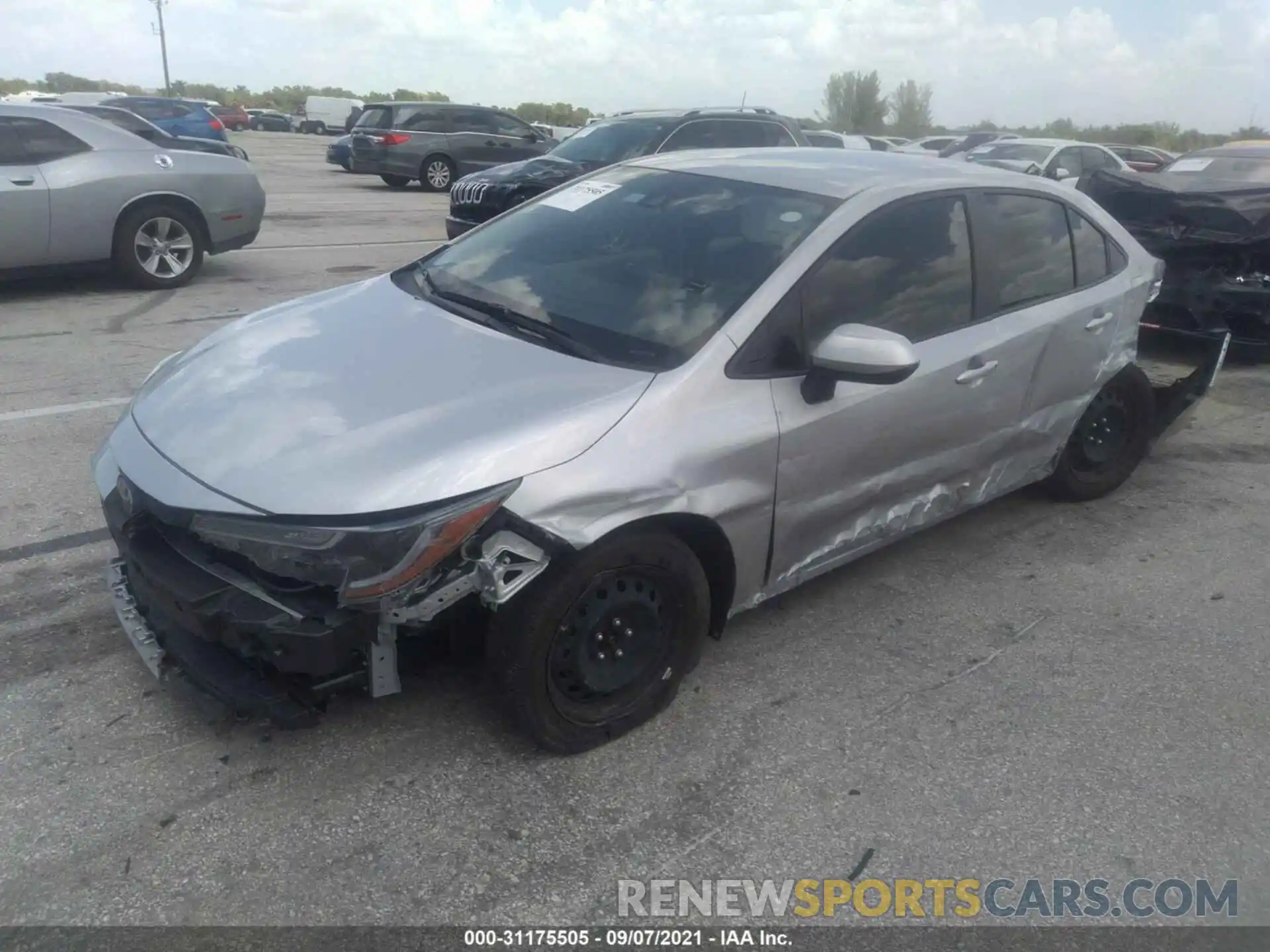 2 Photograph of a damaged car JTDEPRAE0LJ017587 TOYOTA COROLLA 2020