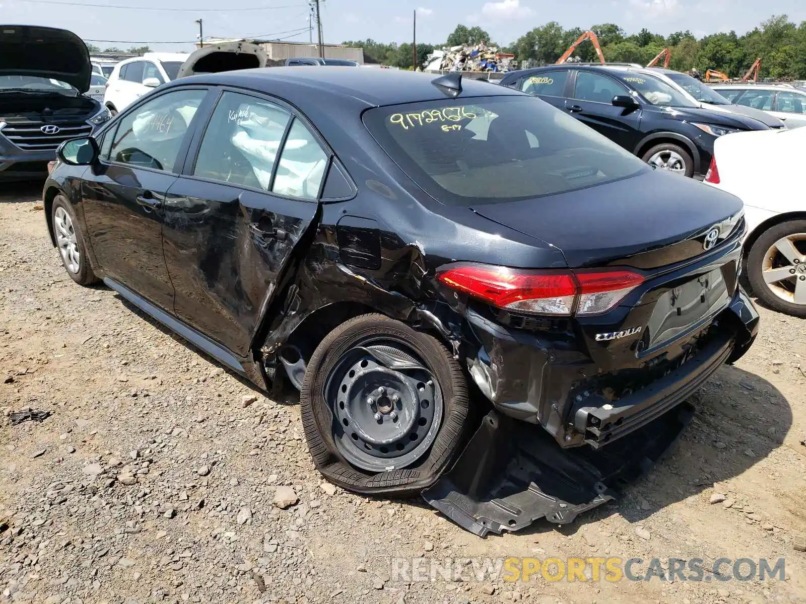 3 Photograph of a damaged car JTDEPRAE0LJ018223 TOYOTA COROLLA 2020