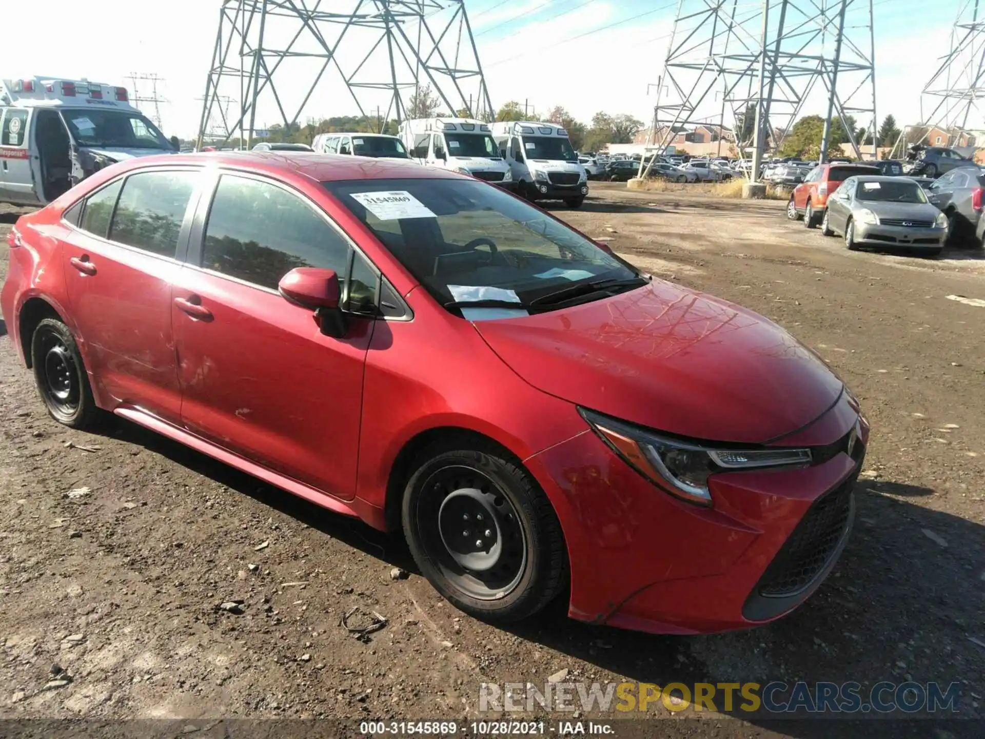 1 Photograph of a damaged car JTDEPRAE0LJ018433 TOYOTA COROLLA 2020