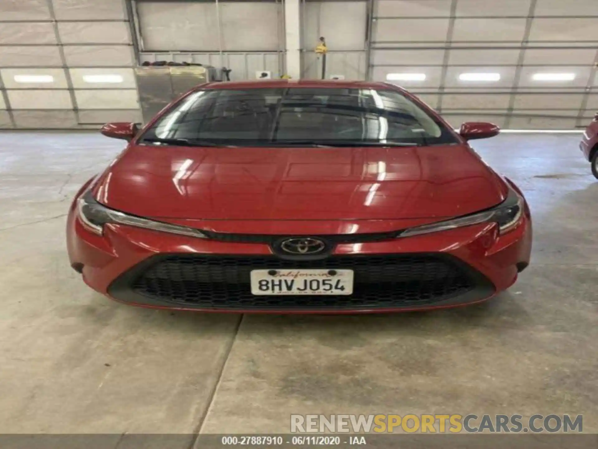 1 Photograph of a damaged car JTDEPRAE0LJ020702 TOYOTA COROLLA 2020