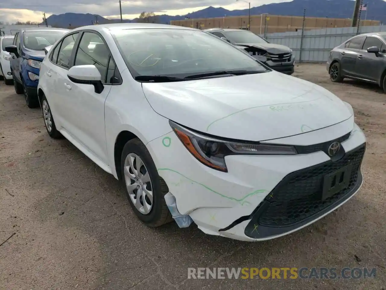 1 Photograph of a damaged car JTDEPRAE0LJ021736 TOYOTA COROLLA 2020