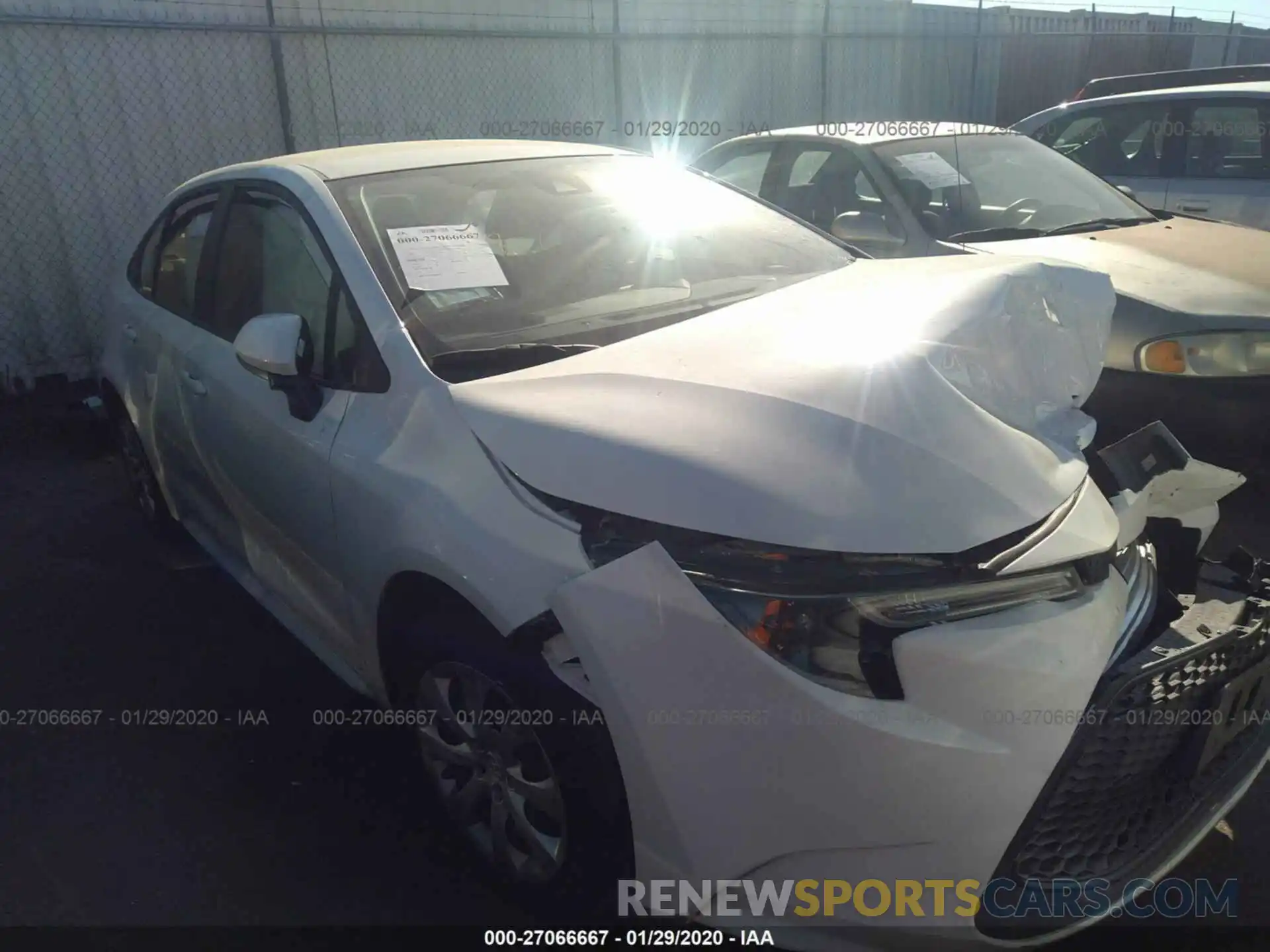 1 Photograph of a damaged car JTDEPRAE0LJ022448 TOYOTA COROLLA 2020