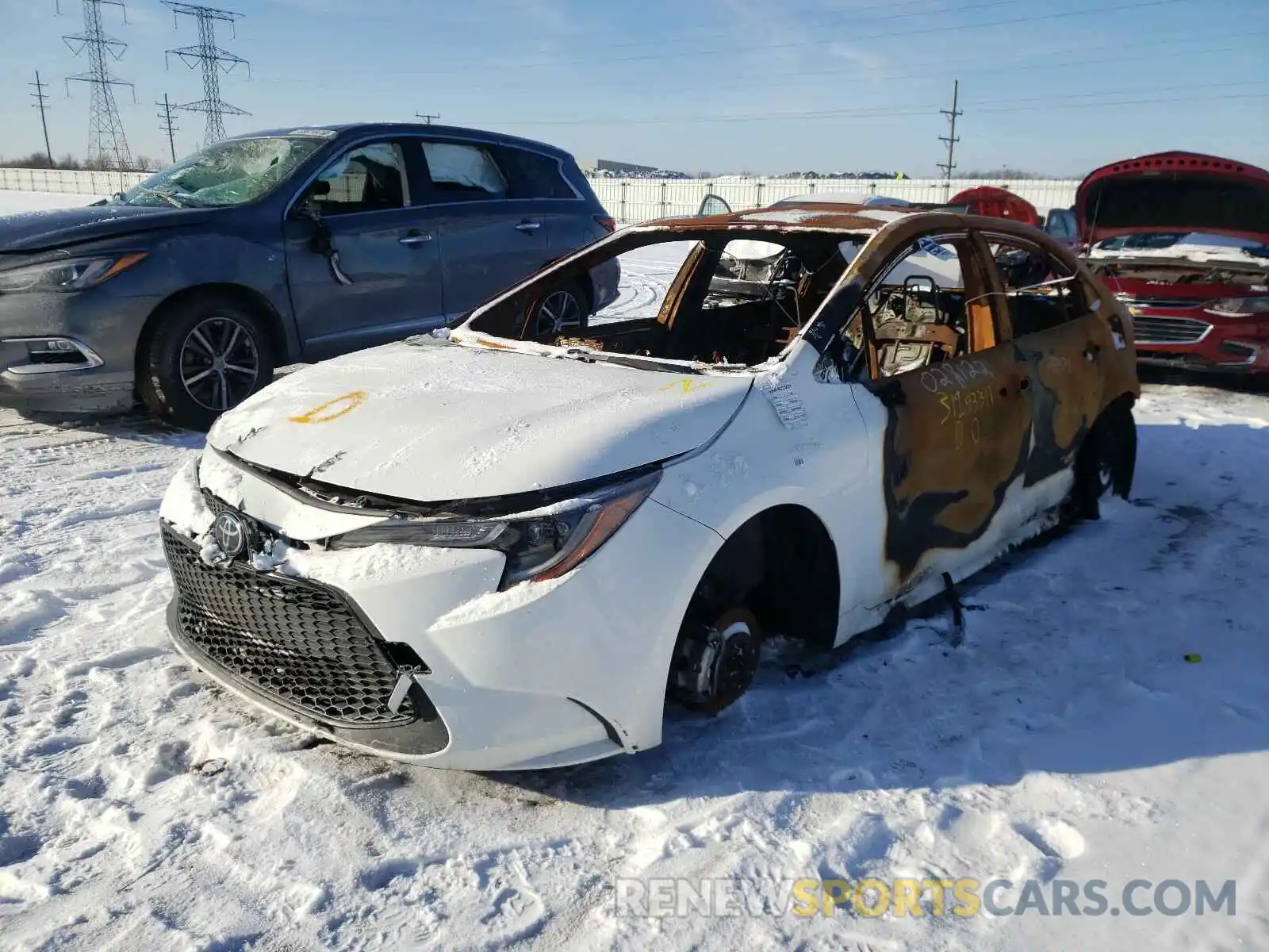 2 Photograph of a damaged car JTDEPRAE0LJ026368 TOYOTA COROLLA 2020