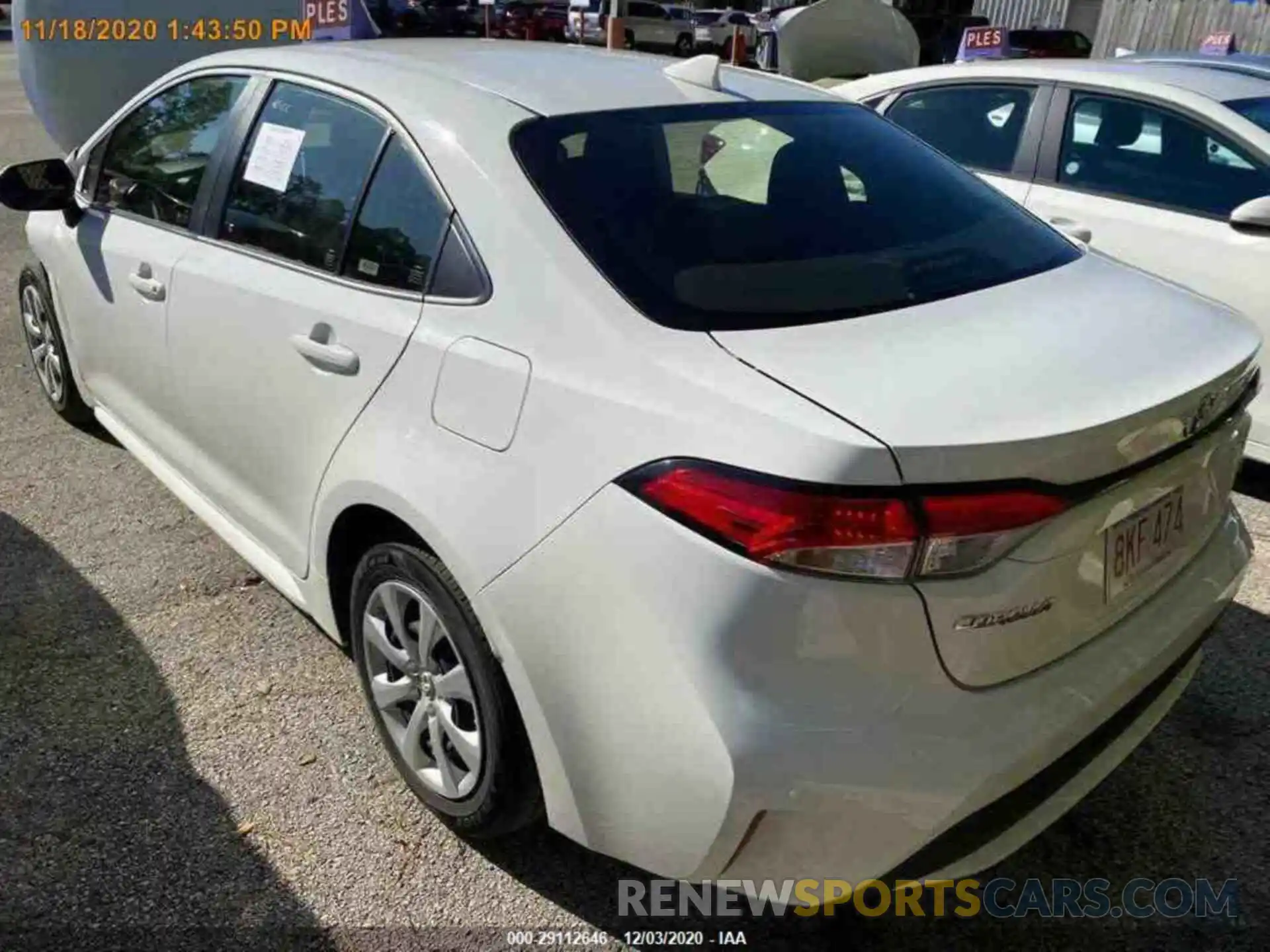 13 Photograph of a damaged car JTDEPRAE0LJ026838 TOYOTA COROLLA 2020