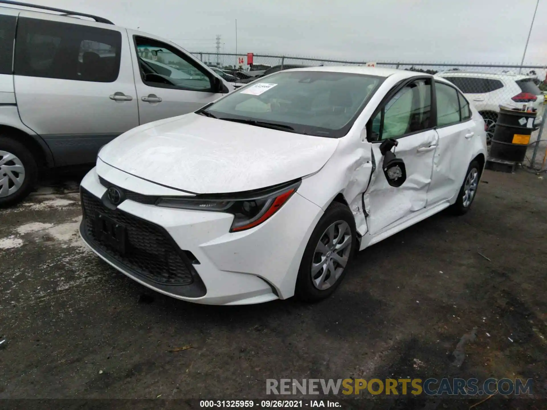 2 Photograph of a damaged car JTDEPRAE0LJ027018 TOYOTA COROLLA 2020