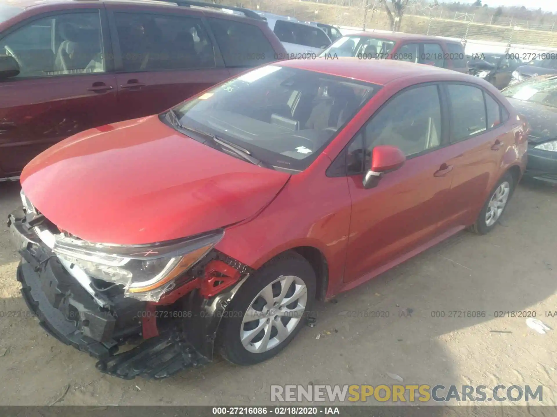 2 Photograph of a damaged car JTDEPRAE0LJ027293 TOYOTA COROLLA 2020