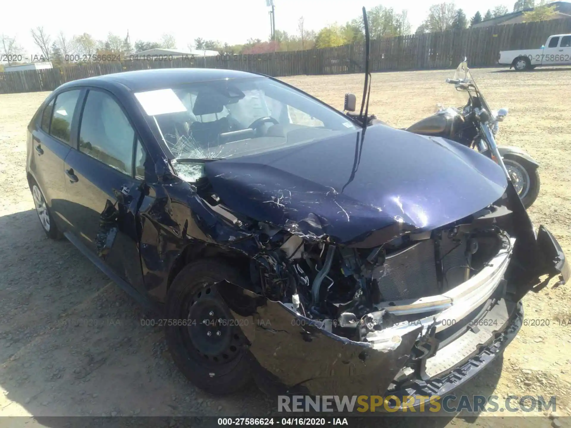 1 Photograph of a damaged car JTDEPRAE0LJ029304 TOYOTA COROLLA 2020