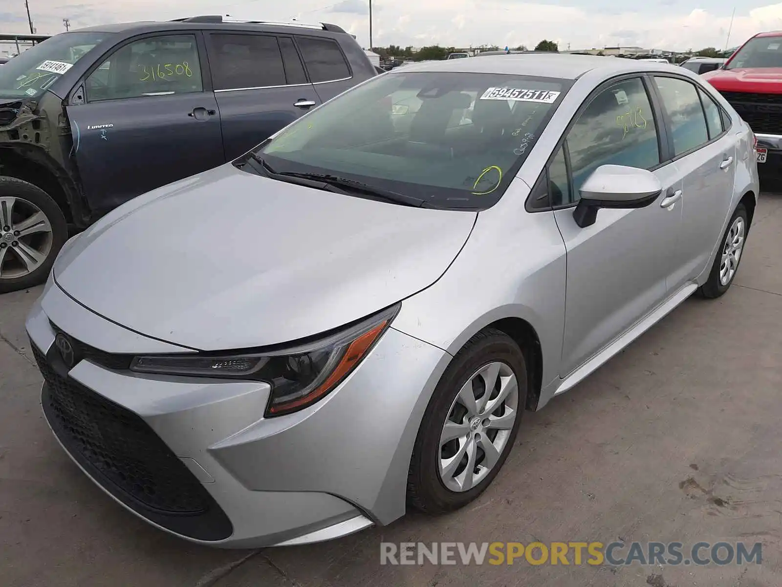 2 Photograph of a damaged car JTDEPRAE0LJ037239 TOYOTA COROLLA 2020