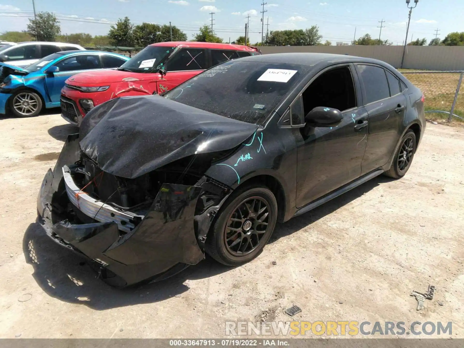 2 Photograph of a damaged car JTDEPRAE0LJ037788 TOYOTA COROLLA 2020