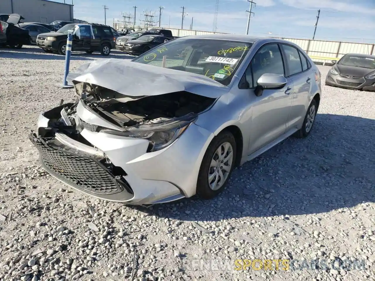 2 Photograph of a damaged car JTDEPRAE0LJ038052 TOYOTA COROLLA 2020