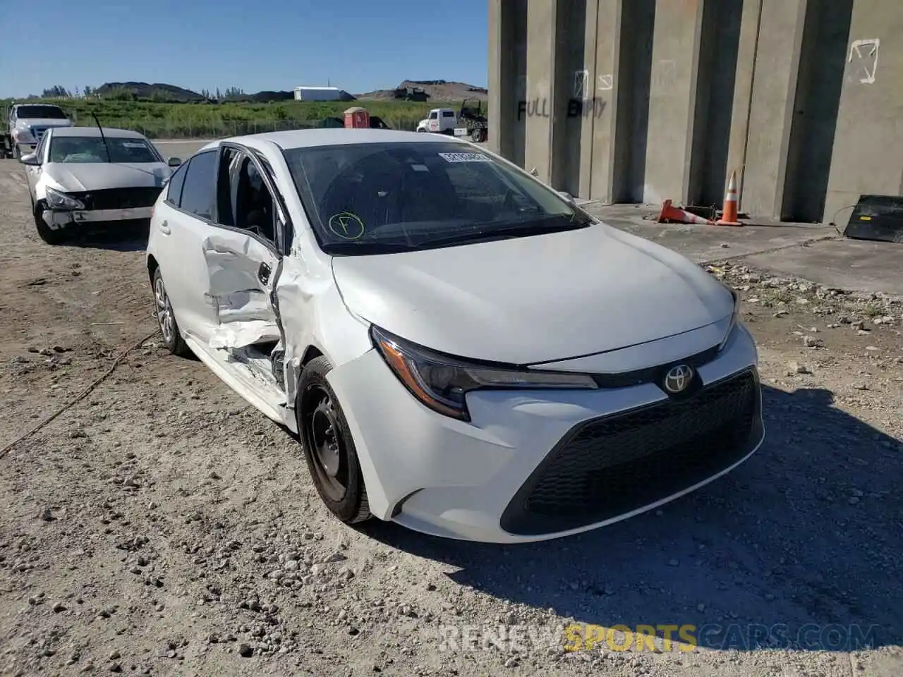 1 Photograph of a damaged car JTDEPRAE0LJ038696 TOYOTA COROLLA 2020