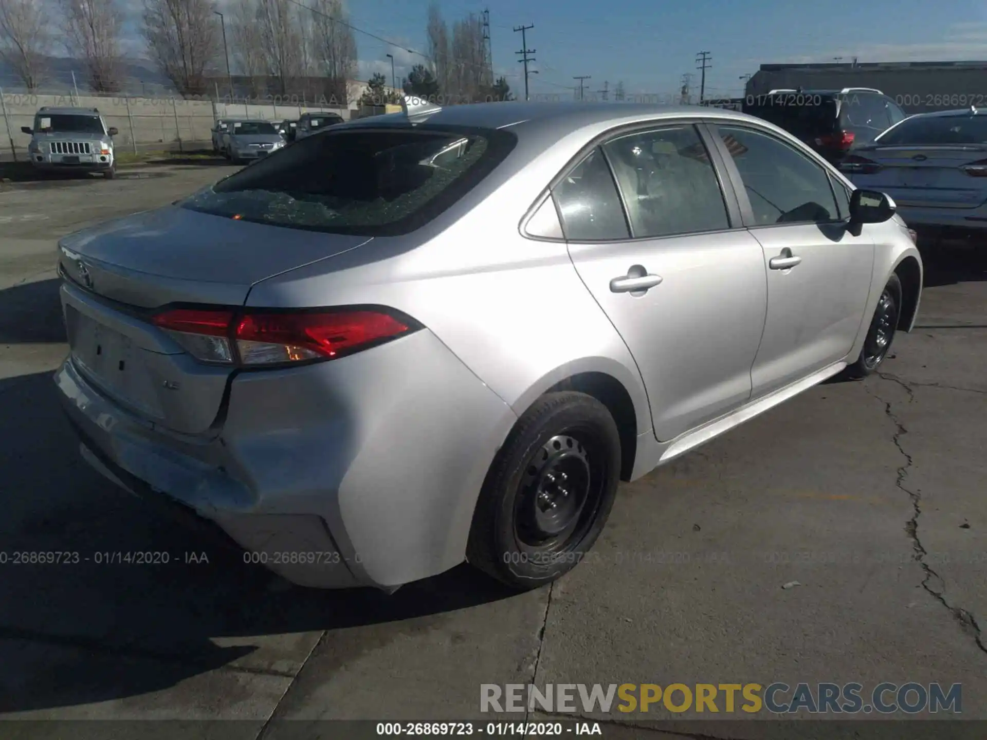 4 Photograph of a damaged car JTDEPRAE0LJ039329 TOYOTA COROLLA 2020