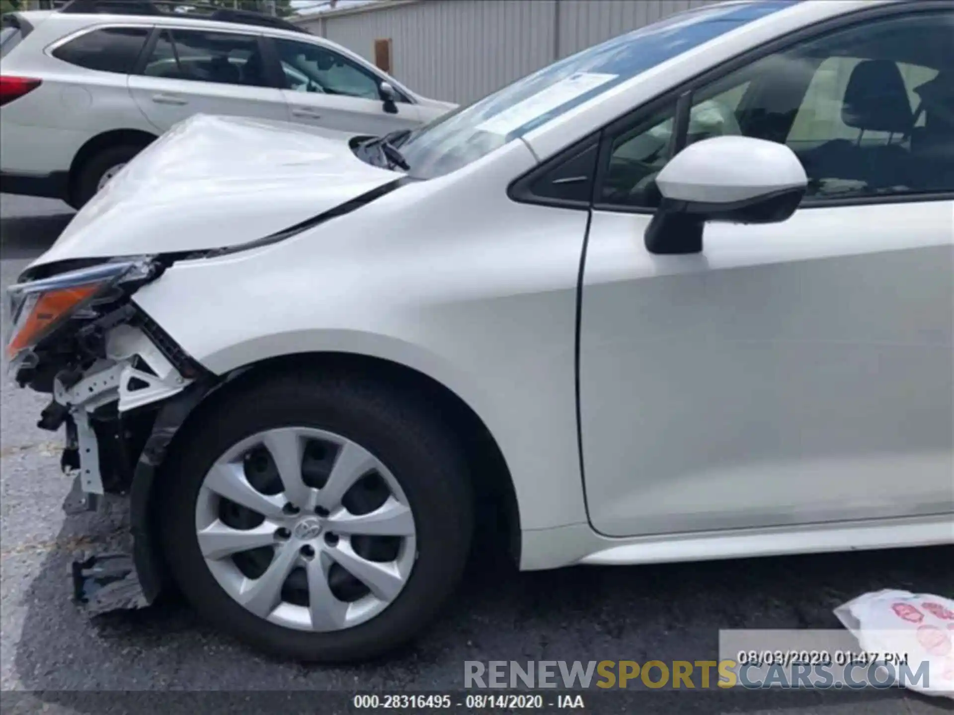 3 Photograph of a damaged car JTDEPRAE0LJ039413 TOYOTA COROLLA 2020