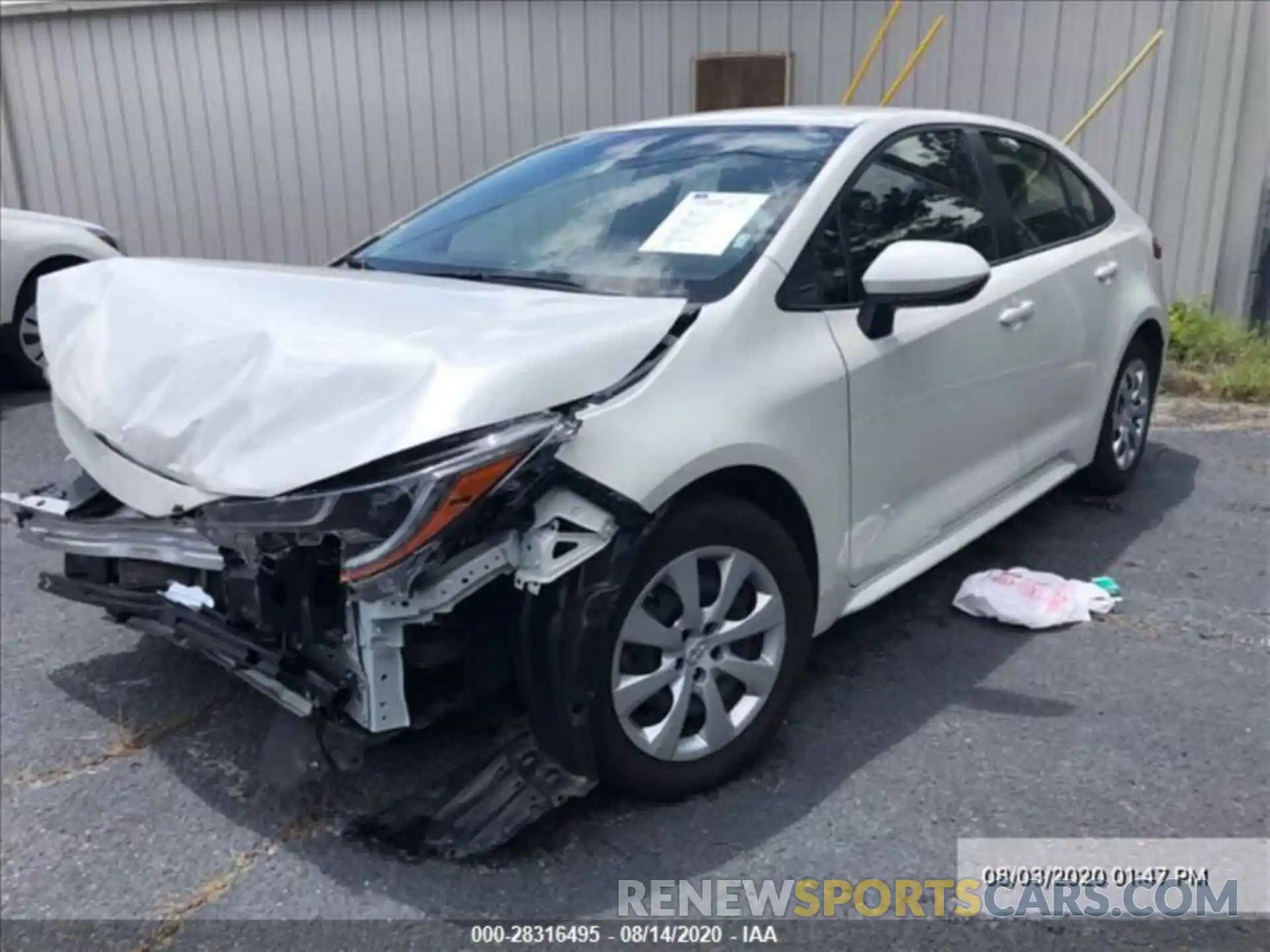 4 Photograph of a damaged car JTDEPRAE0LJ039413 TOYOTA COROLLA 2020