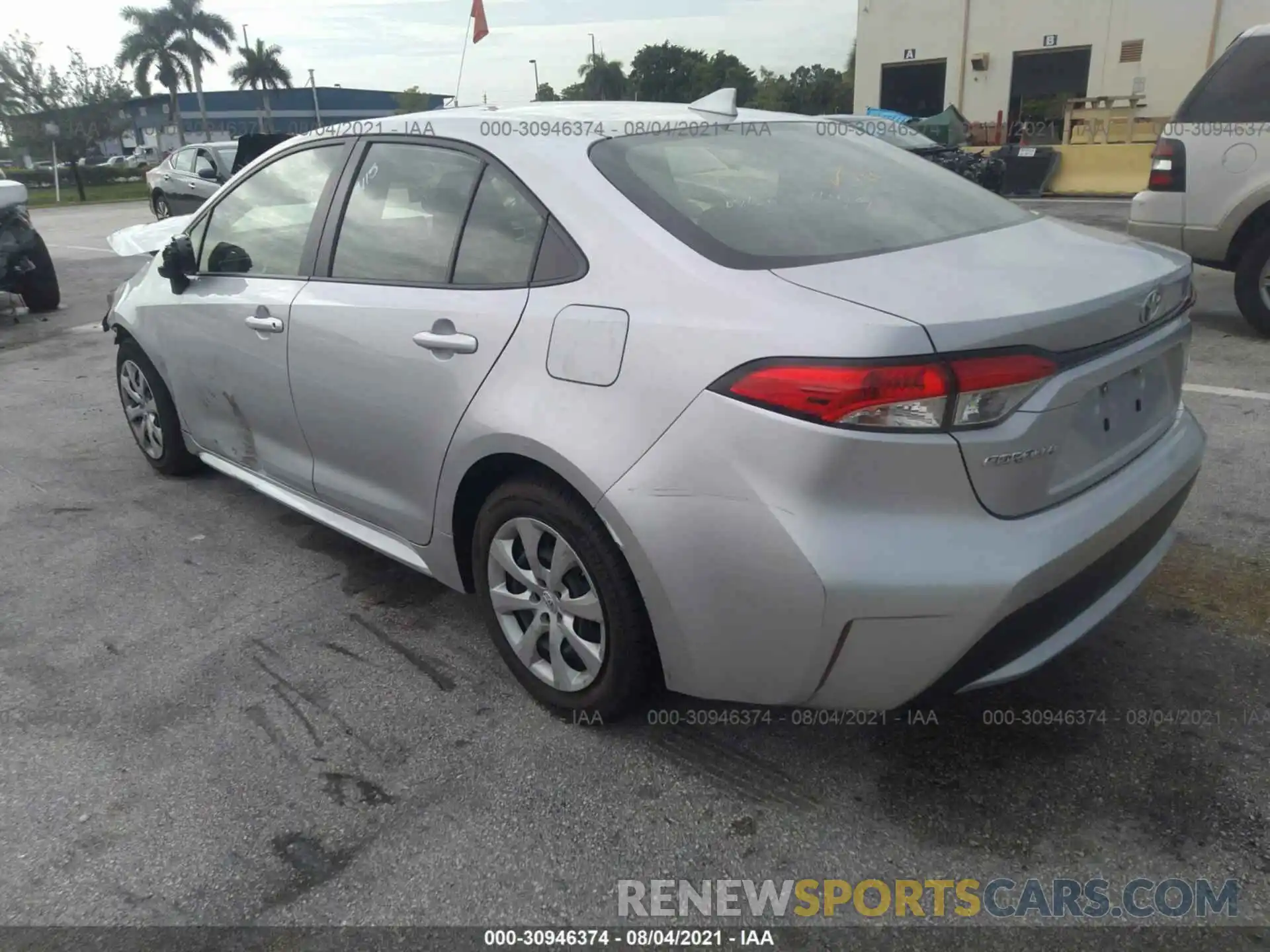 3 Photograph of a damaged car JTDEPRAE0LJ039573 TOYOTA COROLLA 2020