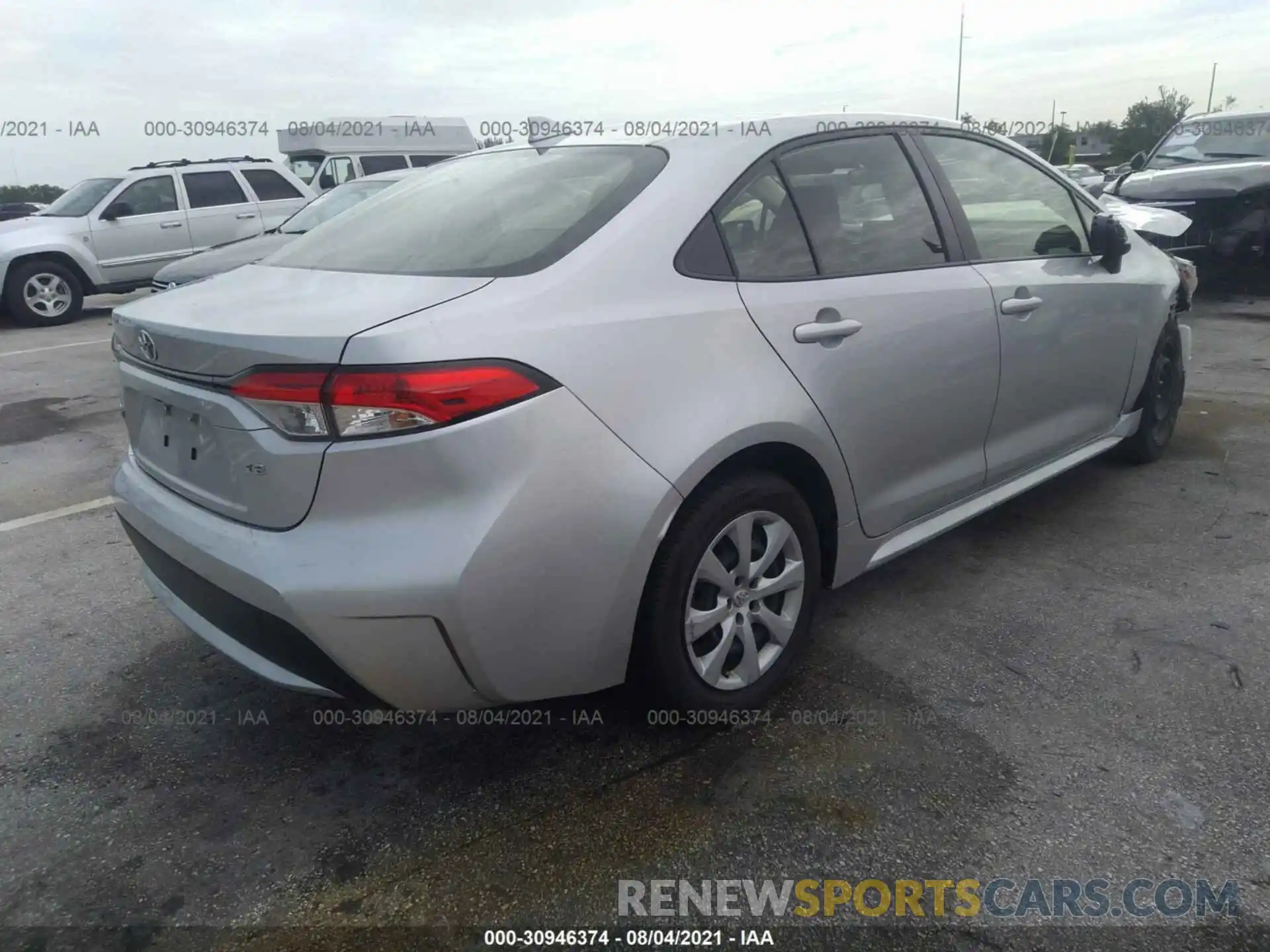 4 Photograph of a damaged car JTDEPRAE0LJ039573 TOYOTA COROLLA 2020