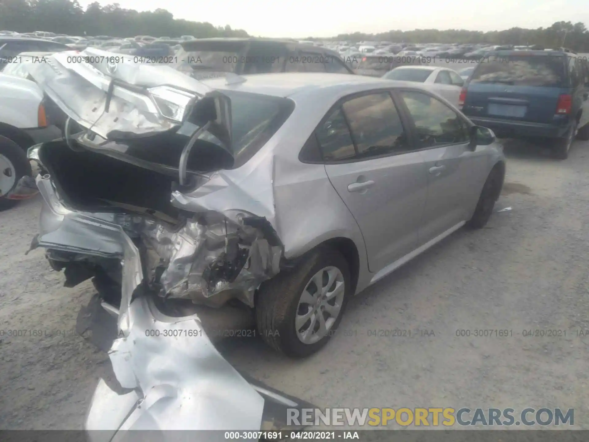 4 Photograph of a damaged car JTDEPRAE0LJ040027 TOYOTA COROLLA 2020