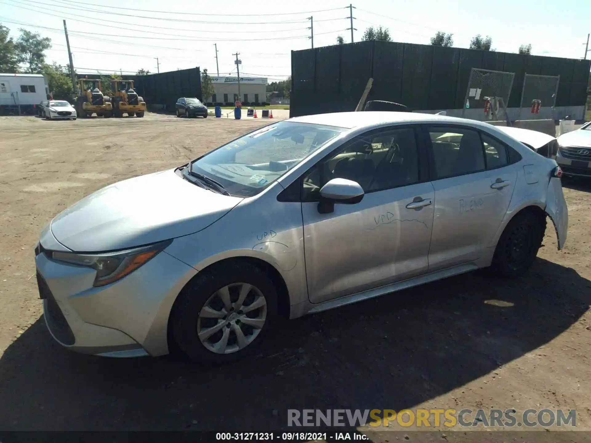 2 Photograph of a damaged car JTDEPRAE0LJ040058 TOYOTA COROLLA 2020