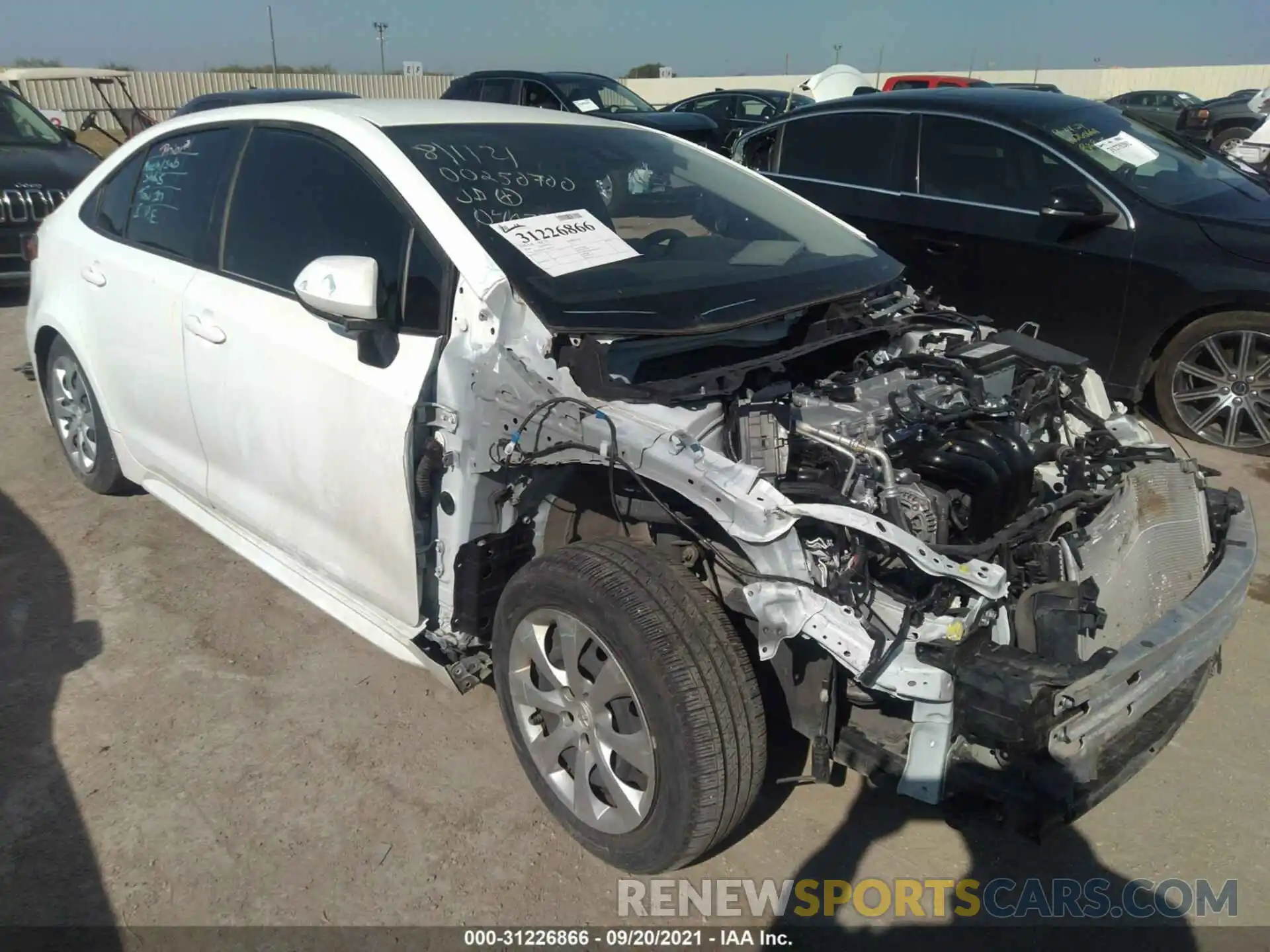 1 Photograph of a damaged car JTDEPRAE0LJ040271 TOYOTA COROLLA 2020