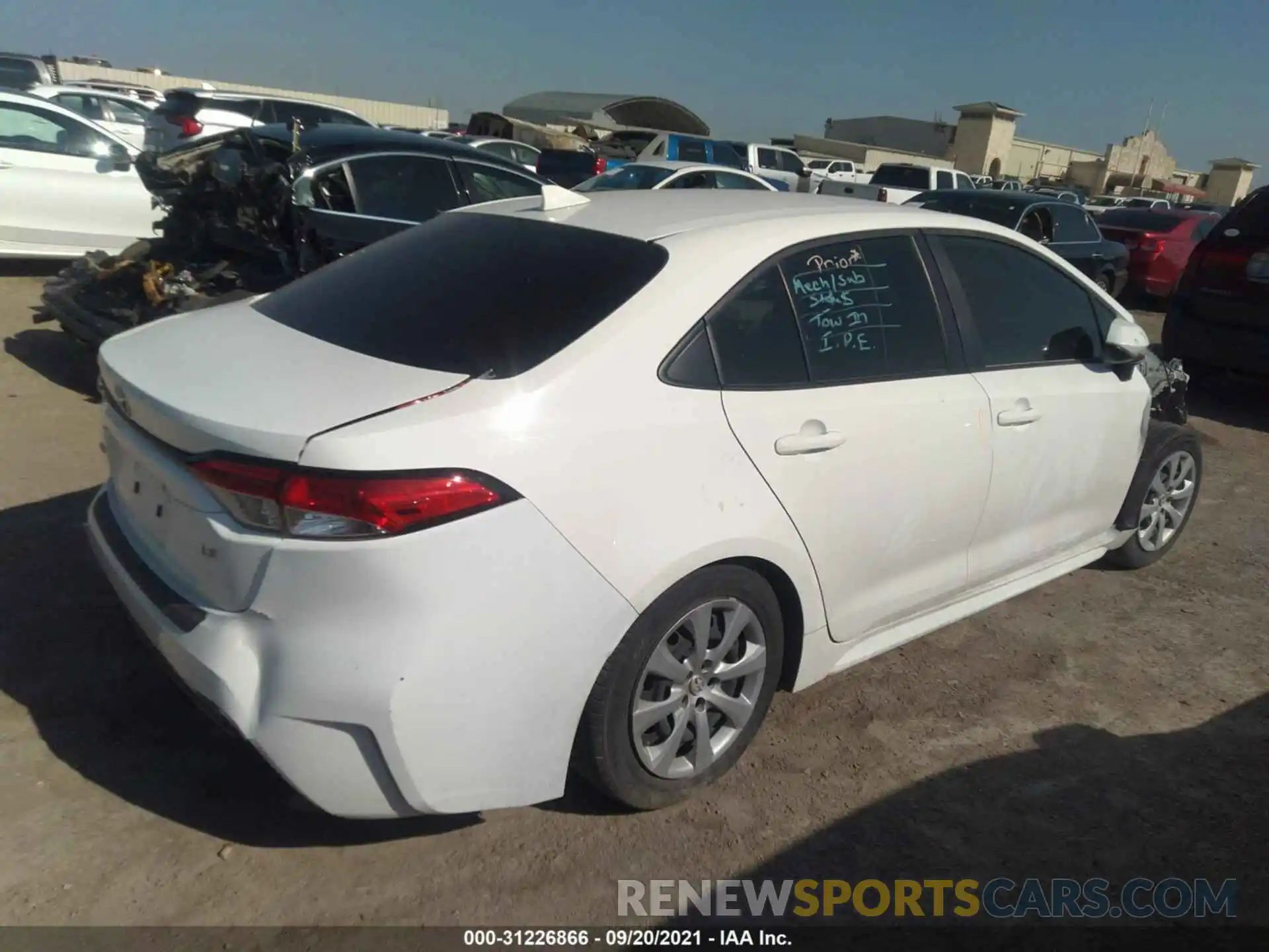 4 Photograph of a damaged car JTDEPRAE0LJ040271 TOYOTA COROLLA 2020