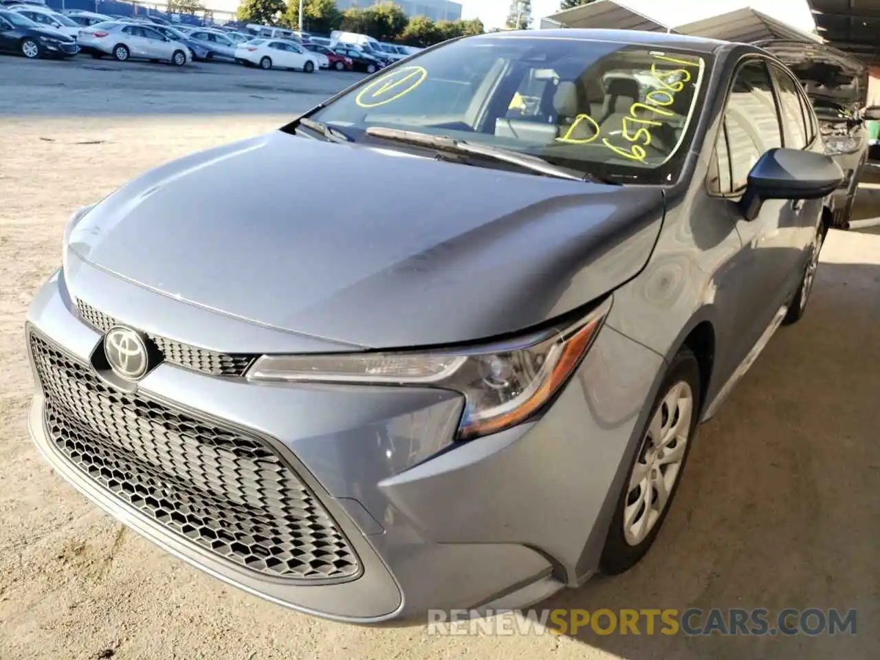 2 Photograph of a damaged car JTDEPRAE0LJ040688 TOYOTA COROLLA 2020