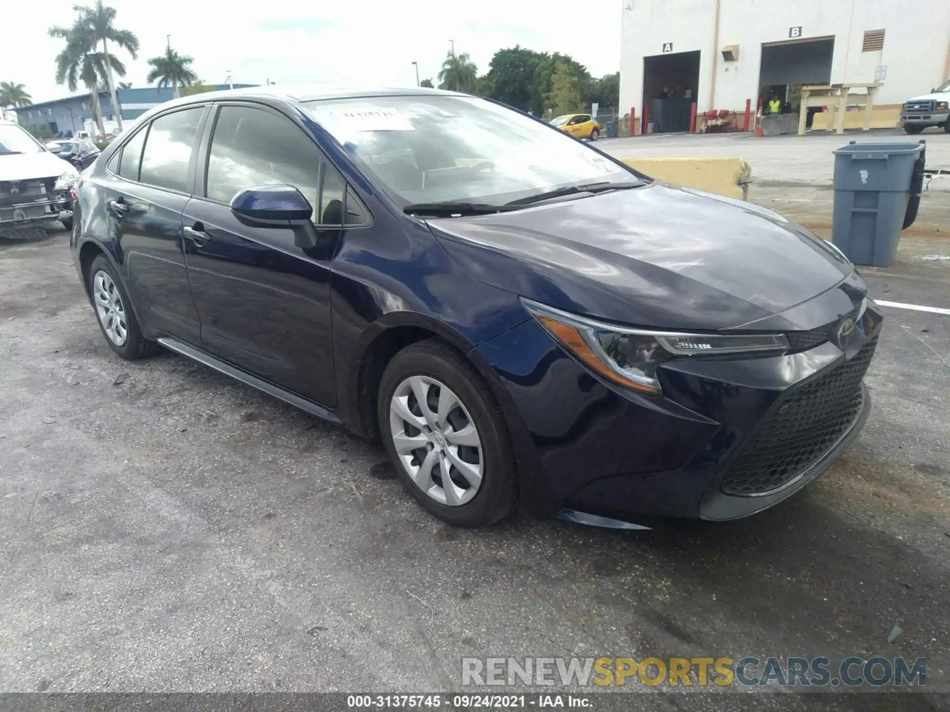 1 Photograph of a damaged car JTDEPRAE0LJ041954 TOYOTA COROLLA 2020