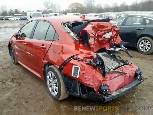 3 Photograph of a damaged car JTDEPRAE0LJ042411 TOYOTA COROLLA 2020