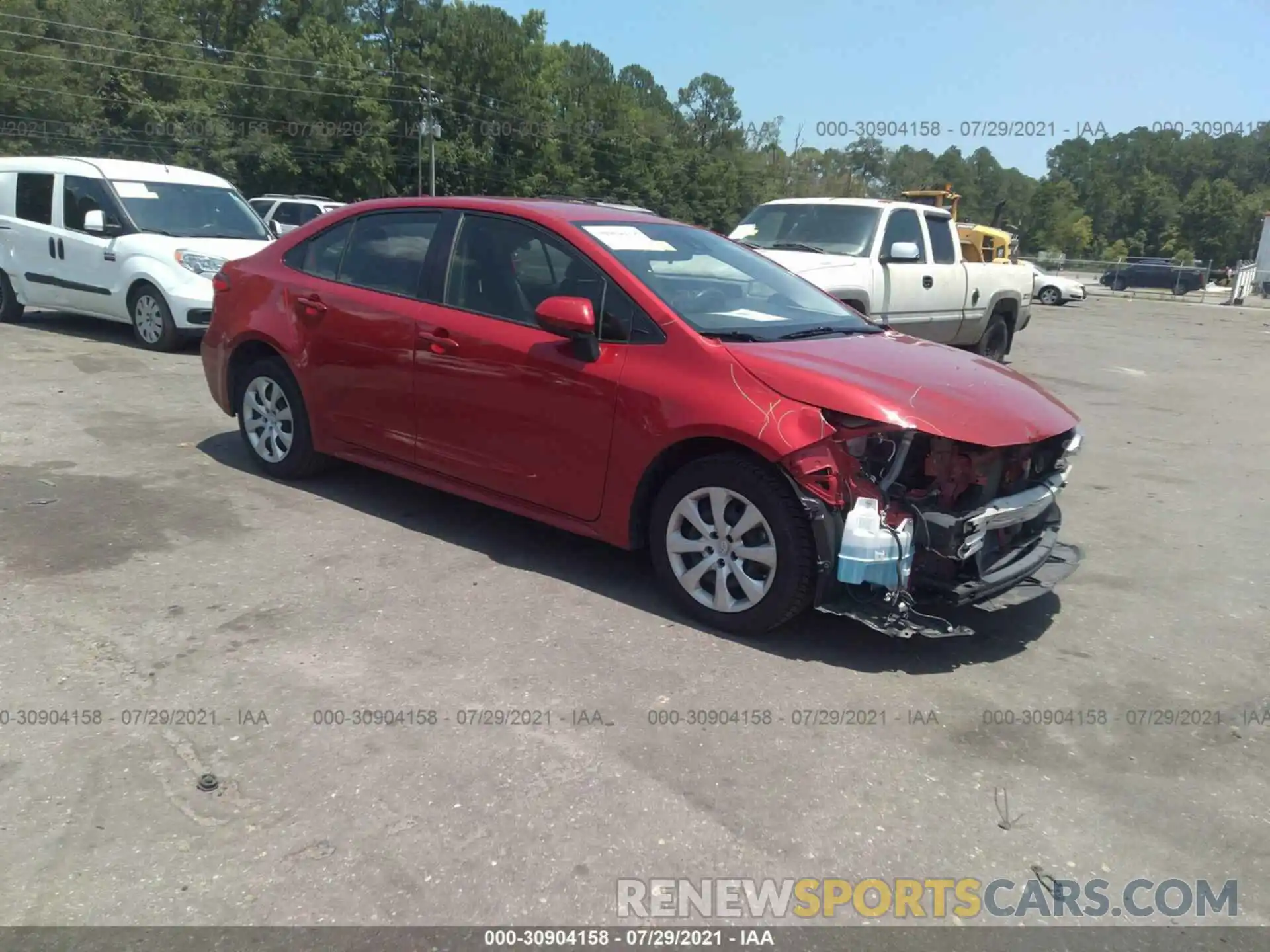 1 Photograph of a damaged car JTDEPRAE0LJ043557 TOYOTA COROLLA 2020