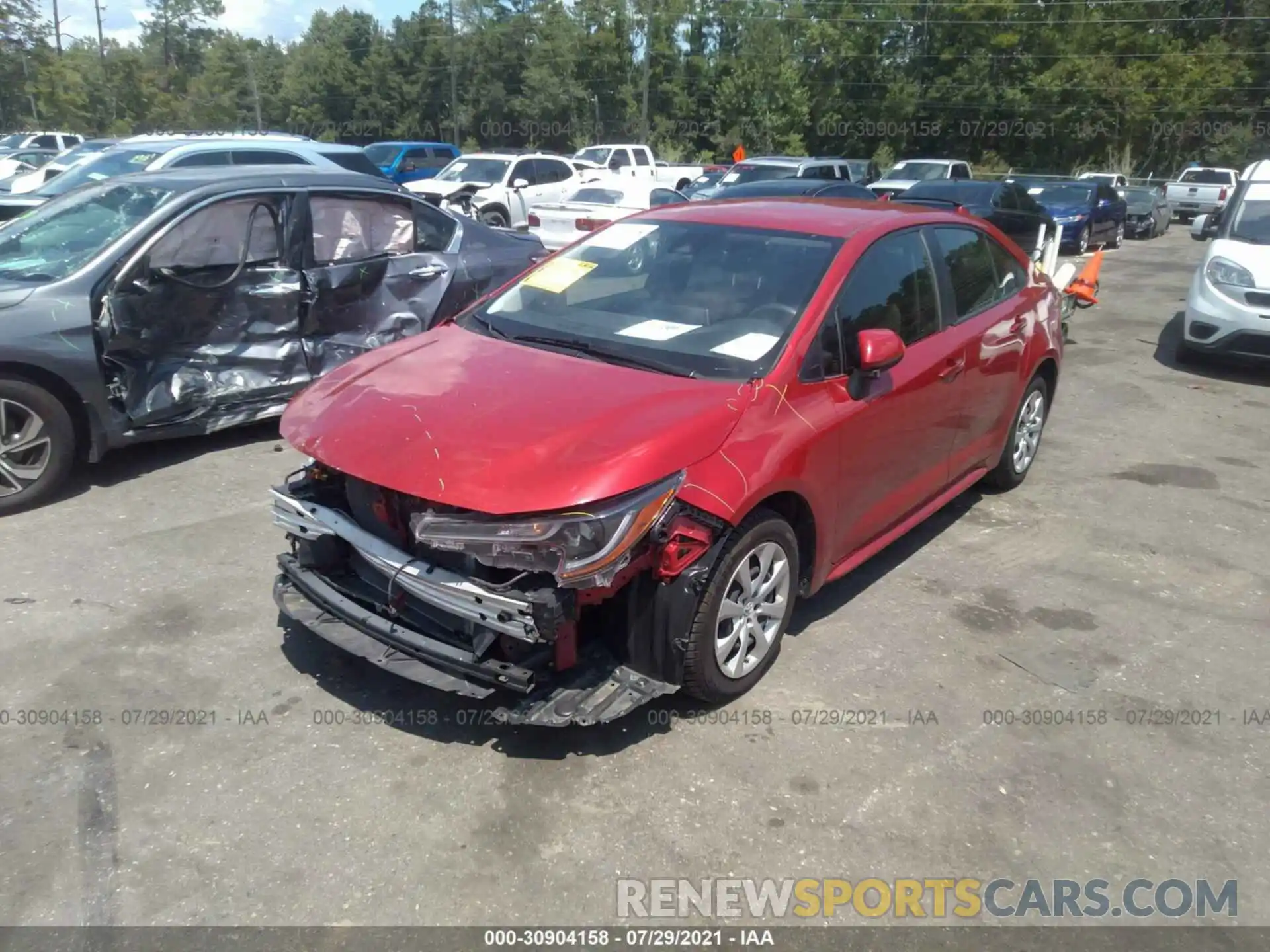 2 Photograph of a damaged car JTDEPRAE0LJ043557 TOYOTA COROLLA 2020