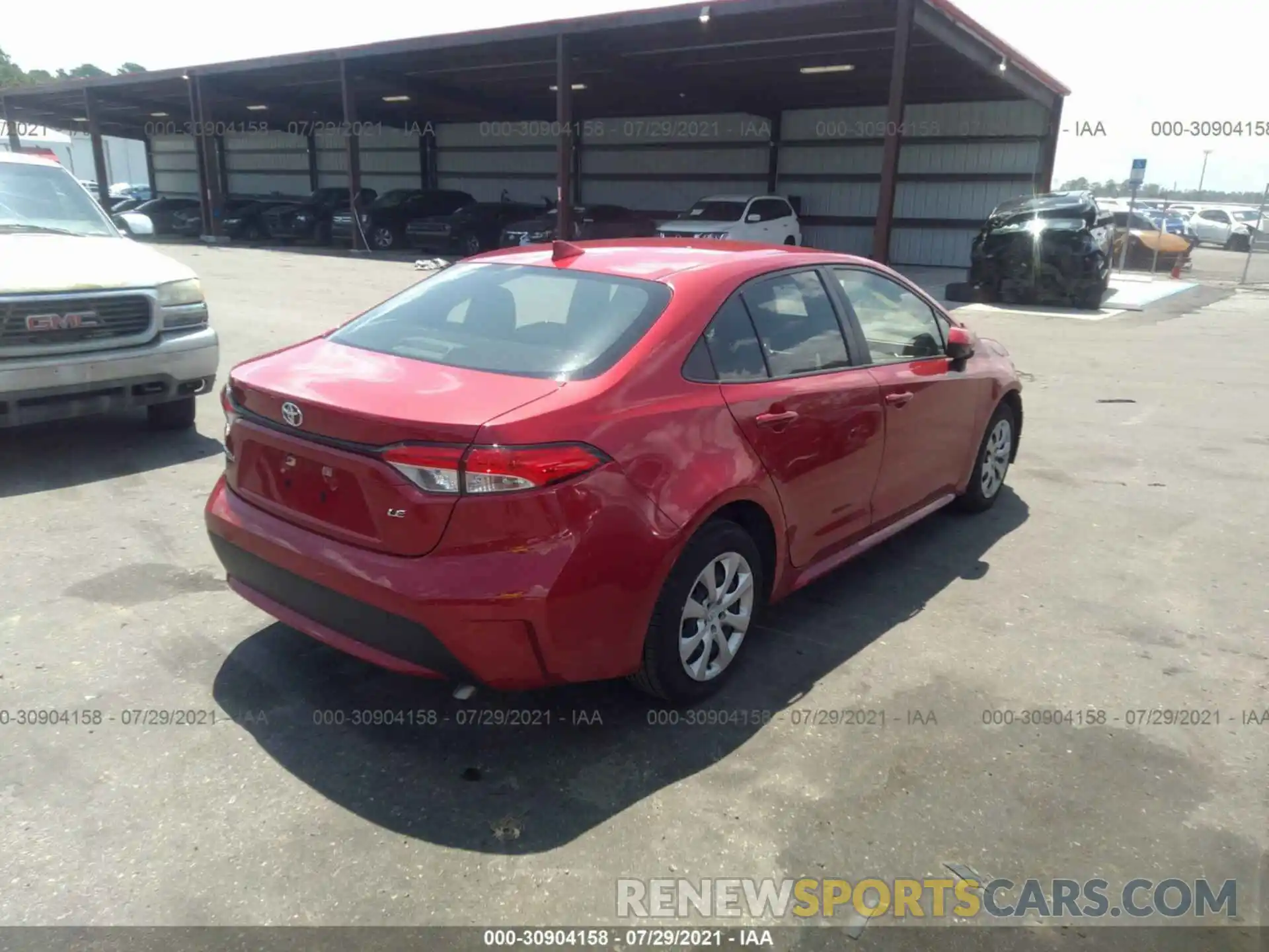 4 Photograph of a damaged car JTDEPRAE0LJ043557 TOYOTA COROLLA 2020