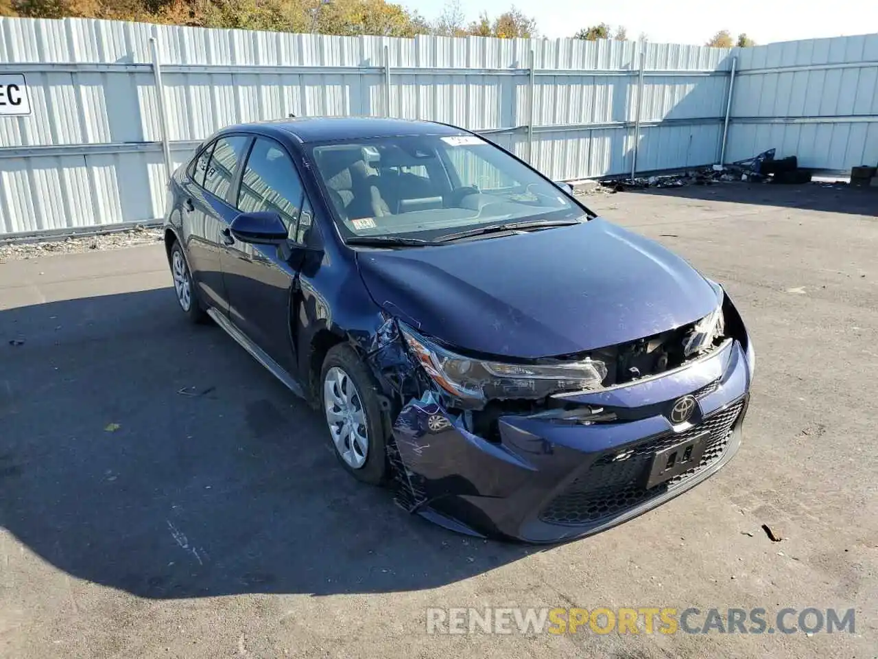 1 Photograph of a damaged car JTDEPRAE0LJ044059 TOYOTA COROLLA 2020